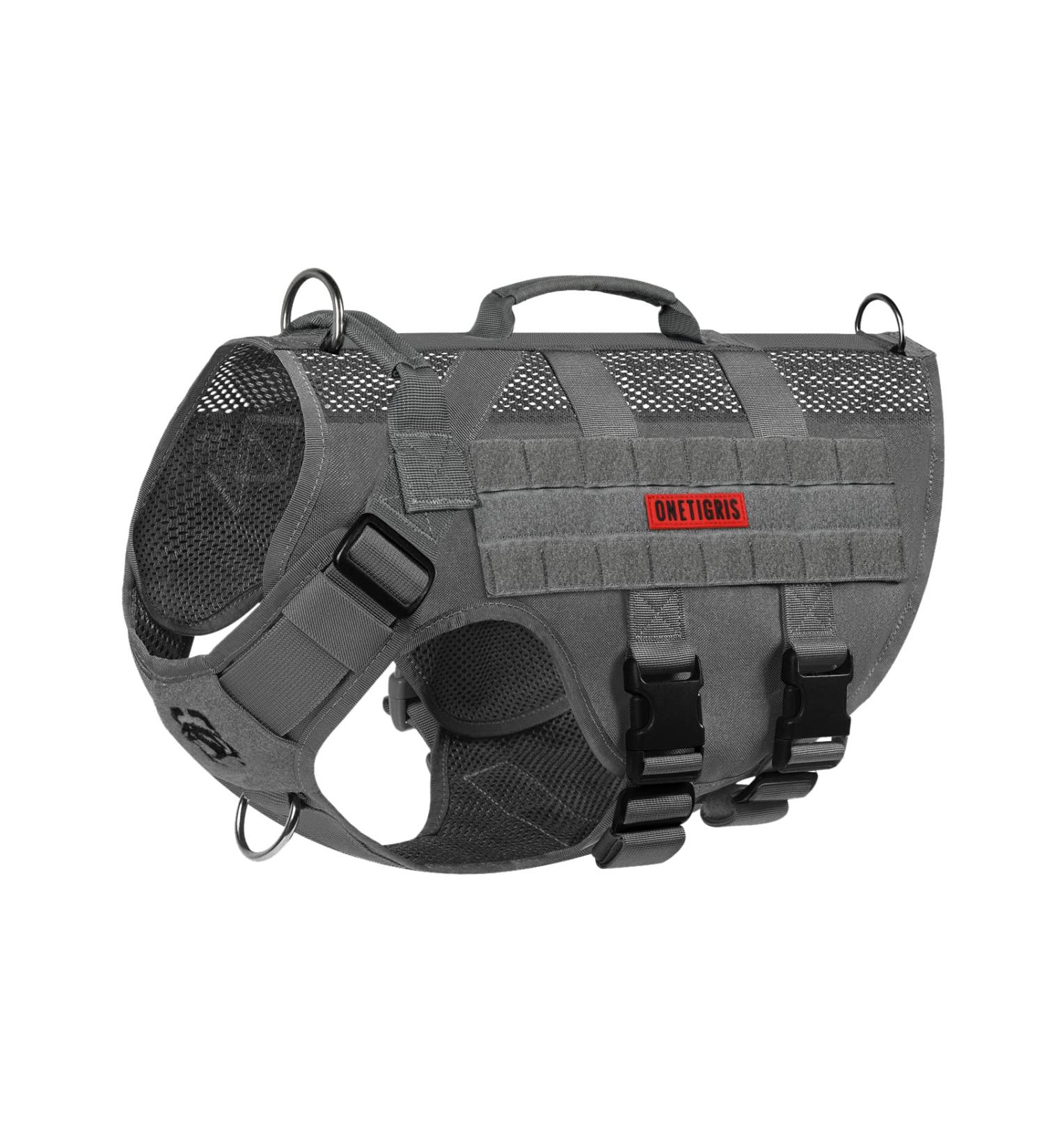 Oneigris No-Pull Dog Harness - Aire Mesh Adjustable Safety Vest for Large/Medium Dogs | Ultra Breathable with 2 Handles - Gray Size L (Neck: 45-63cm Breast: 68-91cm) - Buy Online on GoSupps.com
