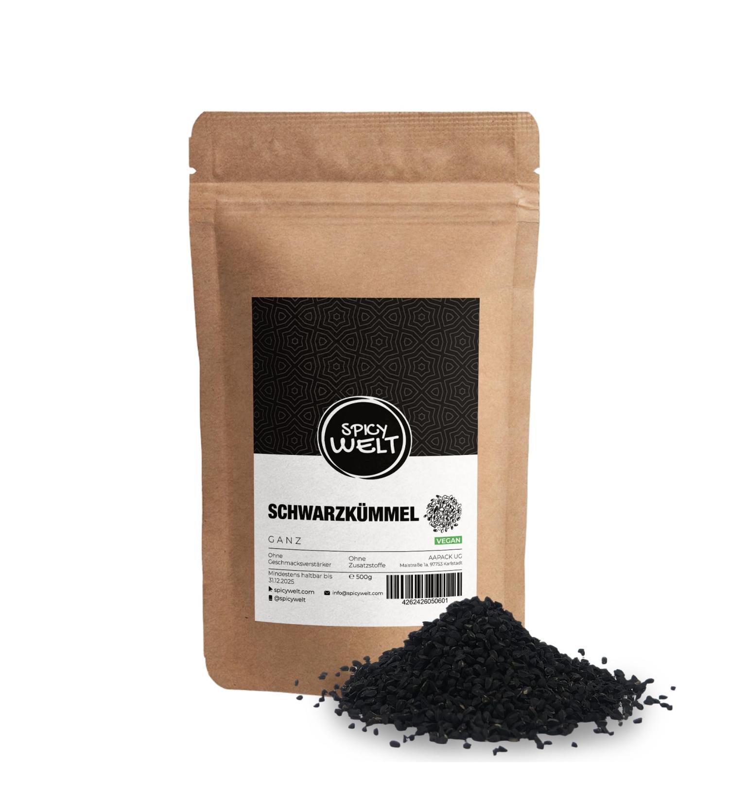 Spicy Welt Nigella Seeds Black Cumin (500g) Premium Quality Black Seeds for Breads Salads Oriental Dishes & Spice Blends | Unique Flavor & 100% Natural No Additives - Buy Online on GoSupps.com