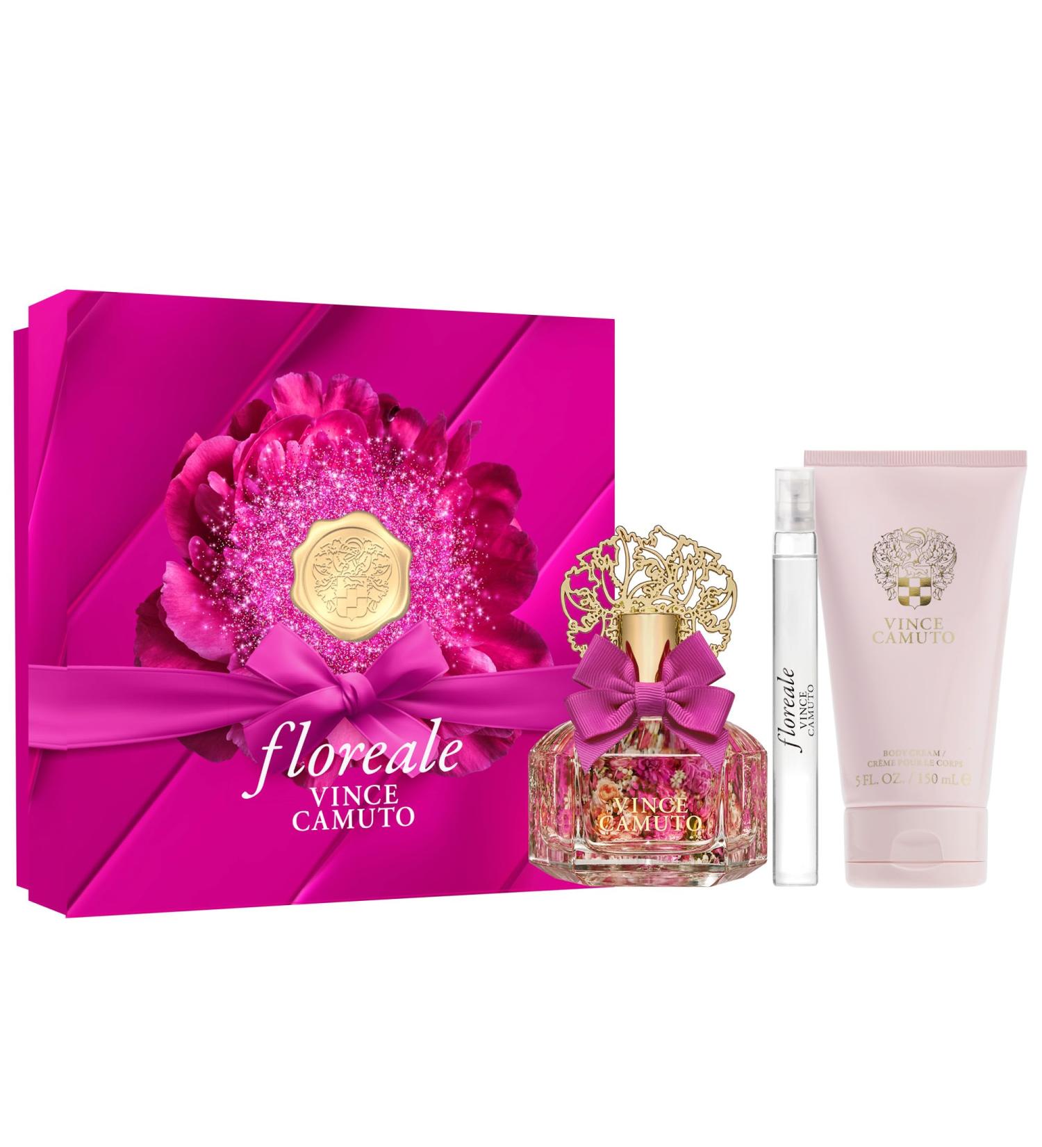 Vince Camuto Floreale Eau de Parfum Spray Perfume for Women 3 PC Gift Set - 2x EDP + Body Cream