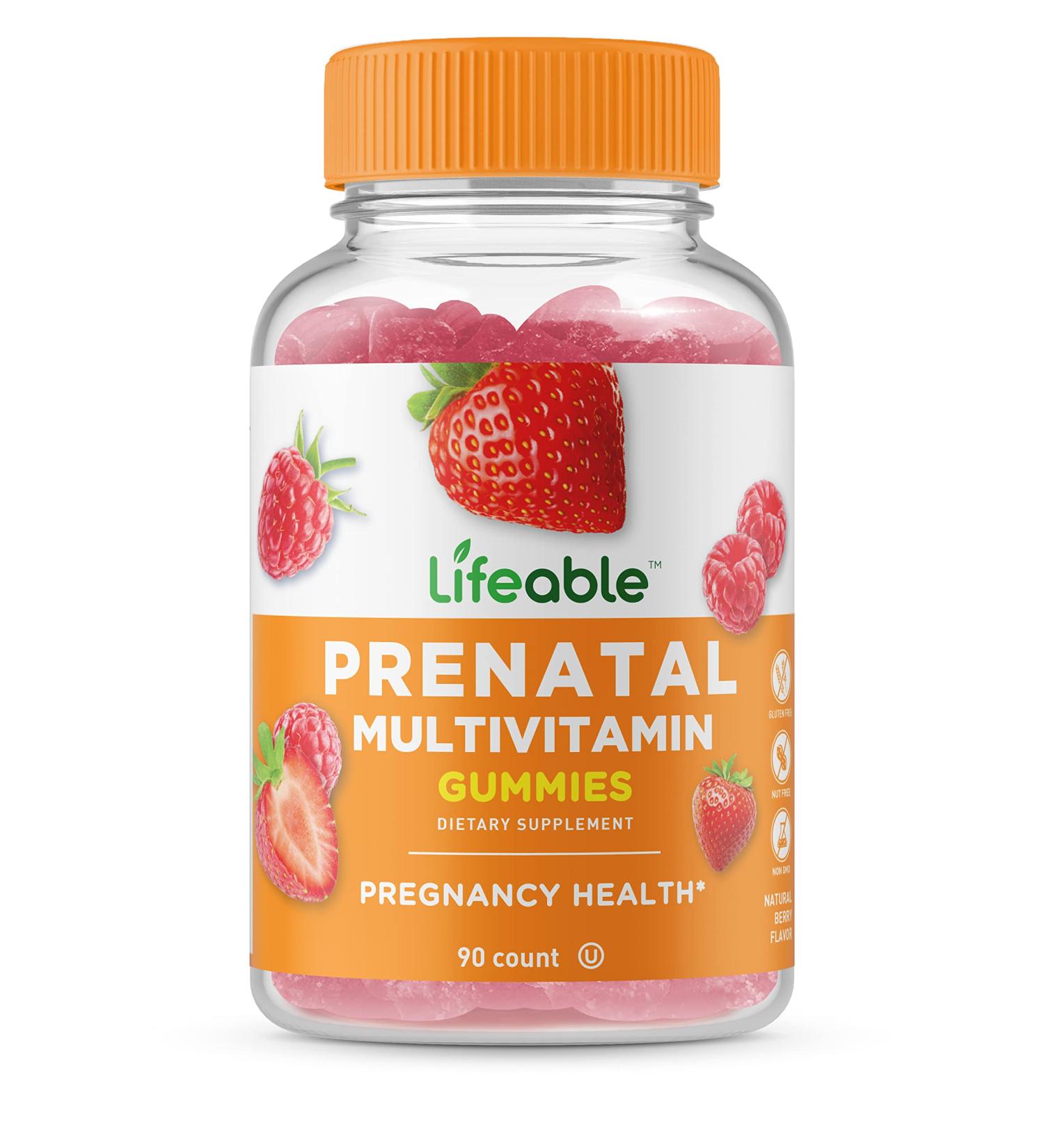 Lifeable Prenatal Multivitamin Gummies - Vegetarian Vitamin Supplement with Essential Nutrients - 90 Gummies - Buy Online on GoSupps.com