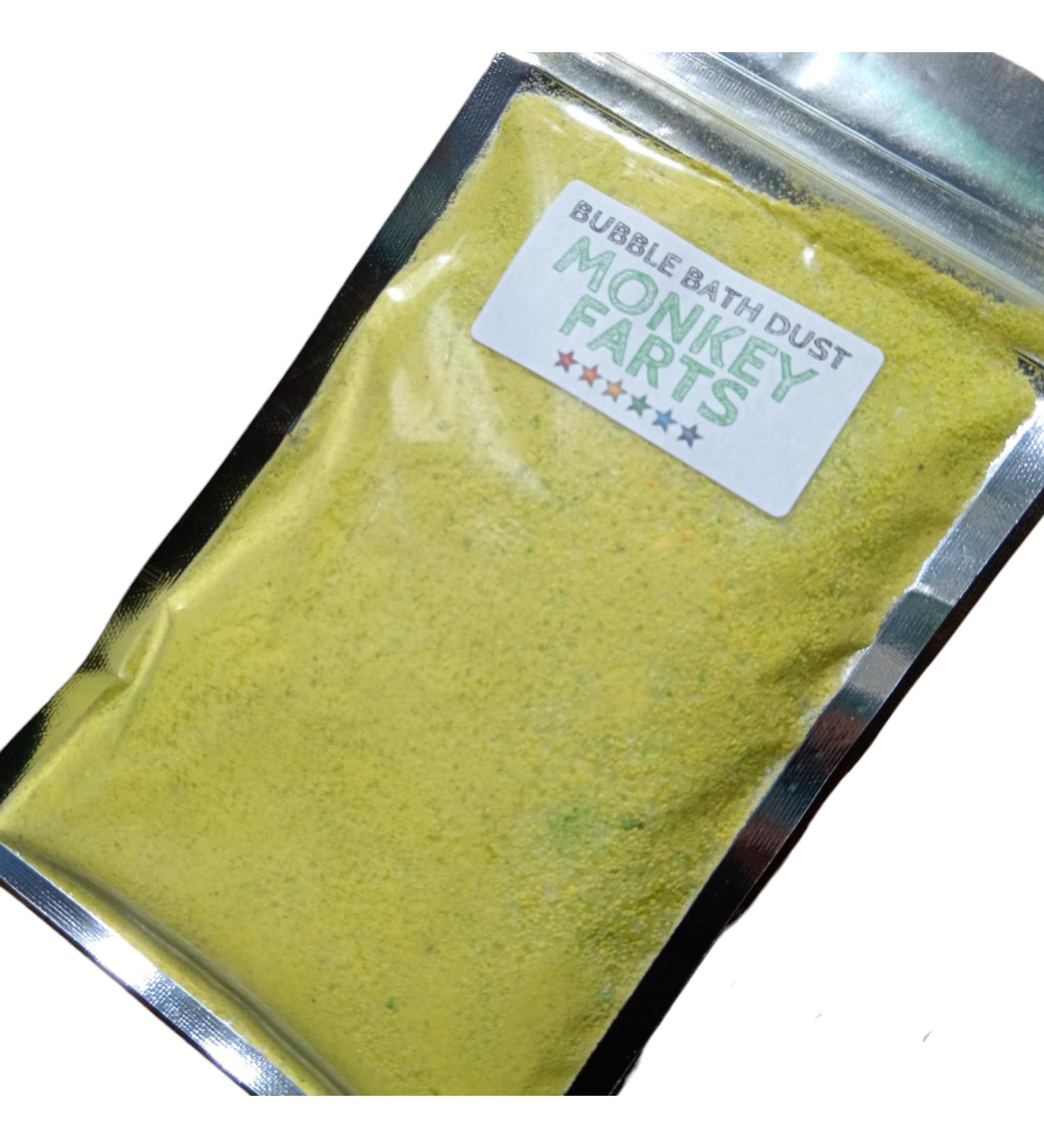 Handmade Bubble Bath Dust - Various Scents (Bath Bomb Dust with Lasting Bubbles) Contains Epsom Salts (Monkey Farts) - Buy Online on GoSupps.com