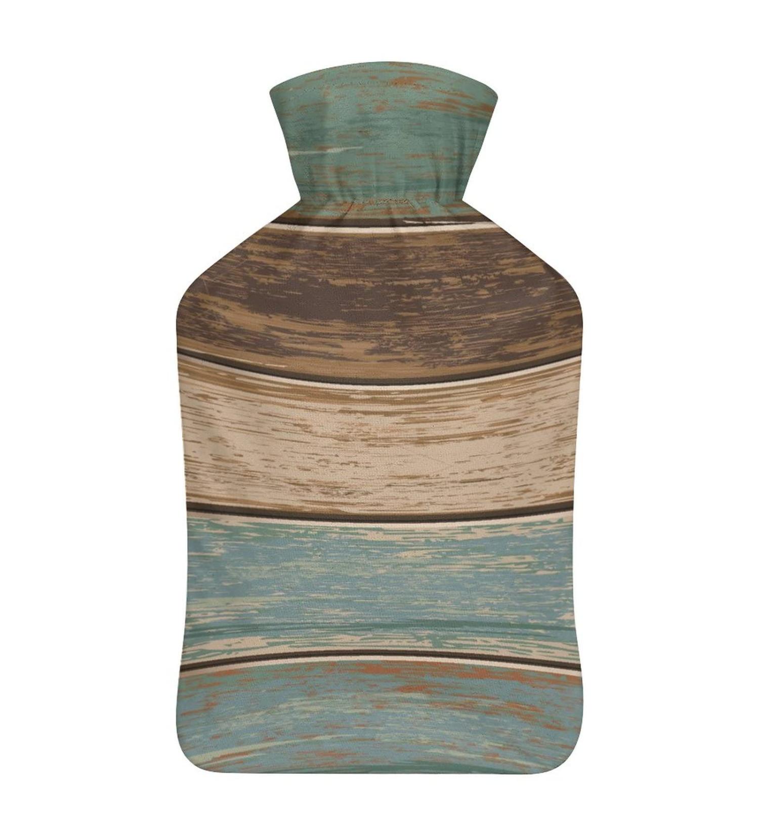 Buy Wood Texture Hot Water Bottle with Lid - Rubber Hot Water Bag for Pain Relief Cramps Foot Warmer & Therapy - Buy Online on GoSupps.com