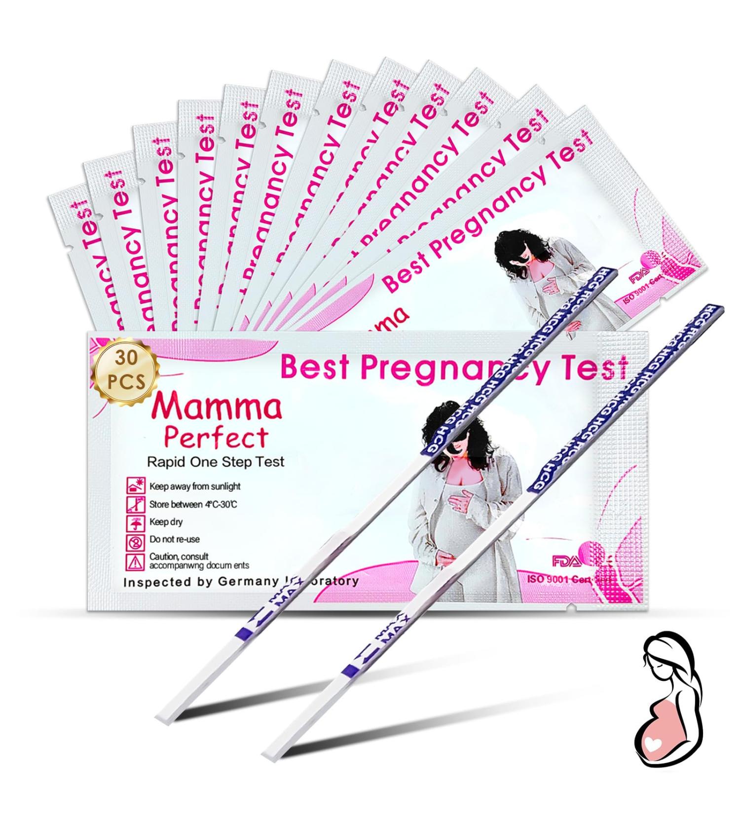 30 Ultra-Sensitive Pregnancy Test Strips - Quick Detection Early Results 10 mIU - International Shipping Available - Buy Online on GoSupps.com