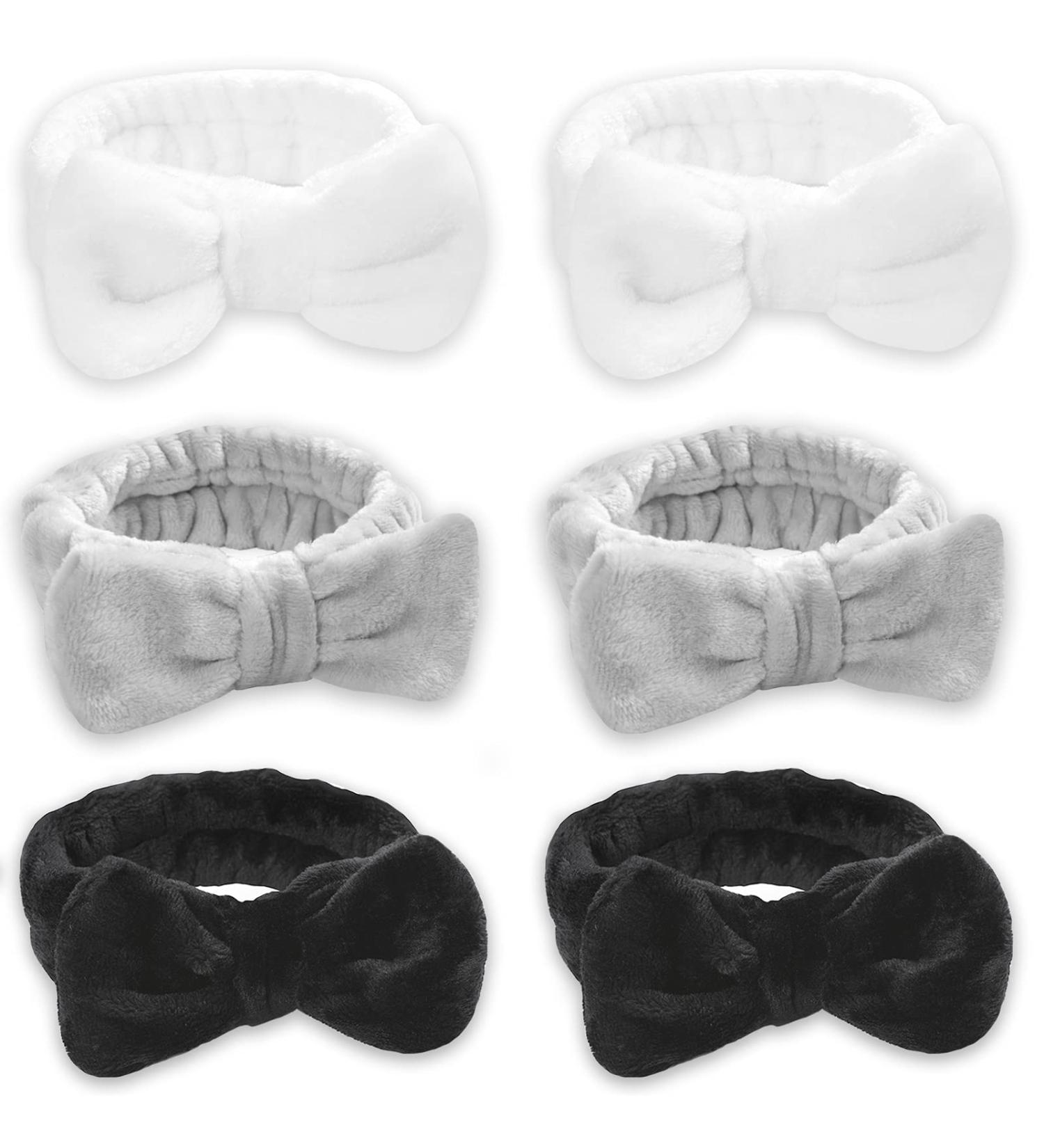 IVARYSS Makeup Headband 6 Pcs Microfiber Spa Headwrap Set for Women - White Gray Black - Buy Online on GoSupps.com