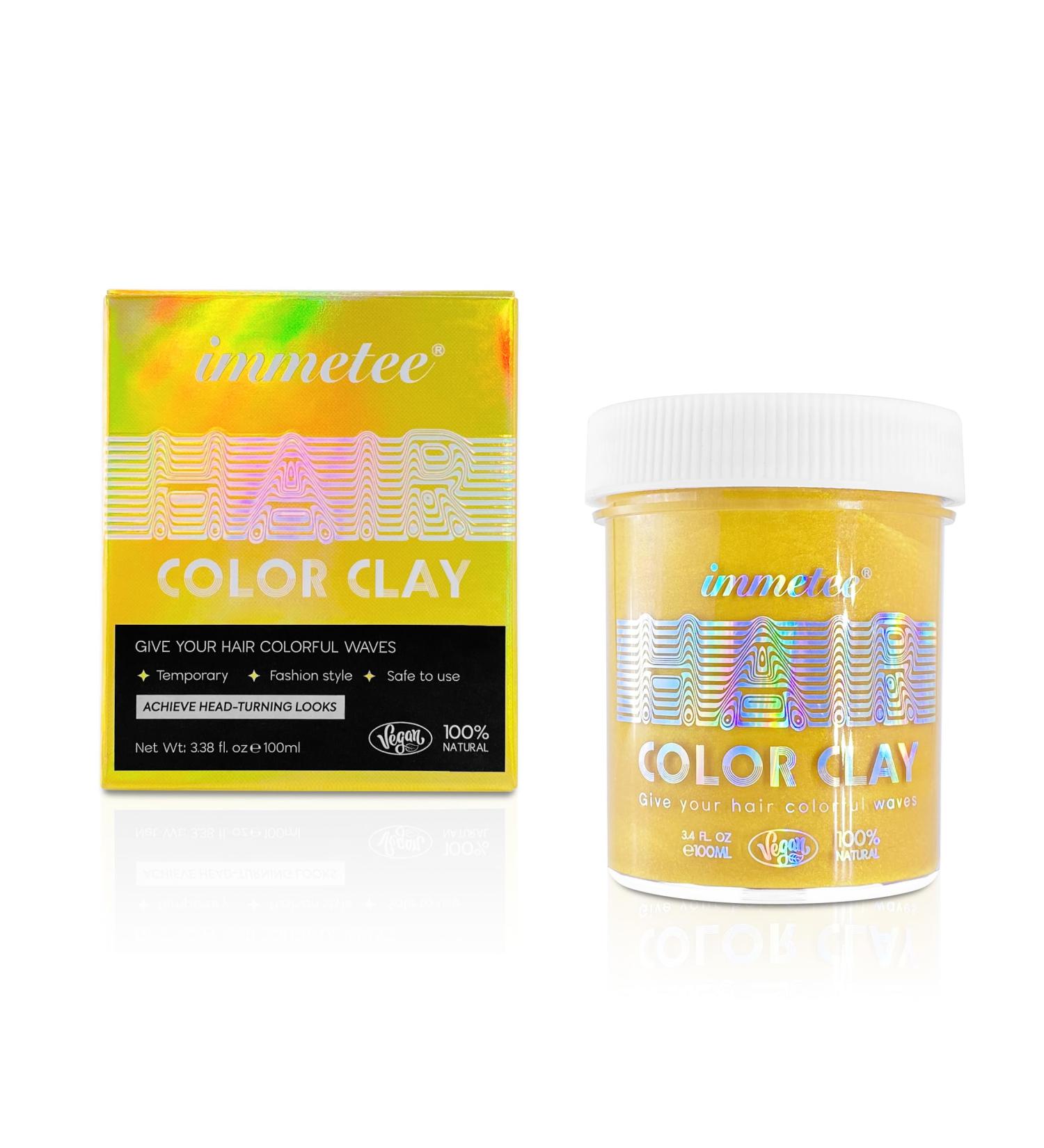 Immetee Hair Color Wax - Temporary Washable Hair Tint for Kids & Girls | Perfect for Christmas Parties & Cosplay - 100g Clay Yellow - Buy Online on GoSupps.com