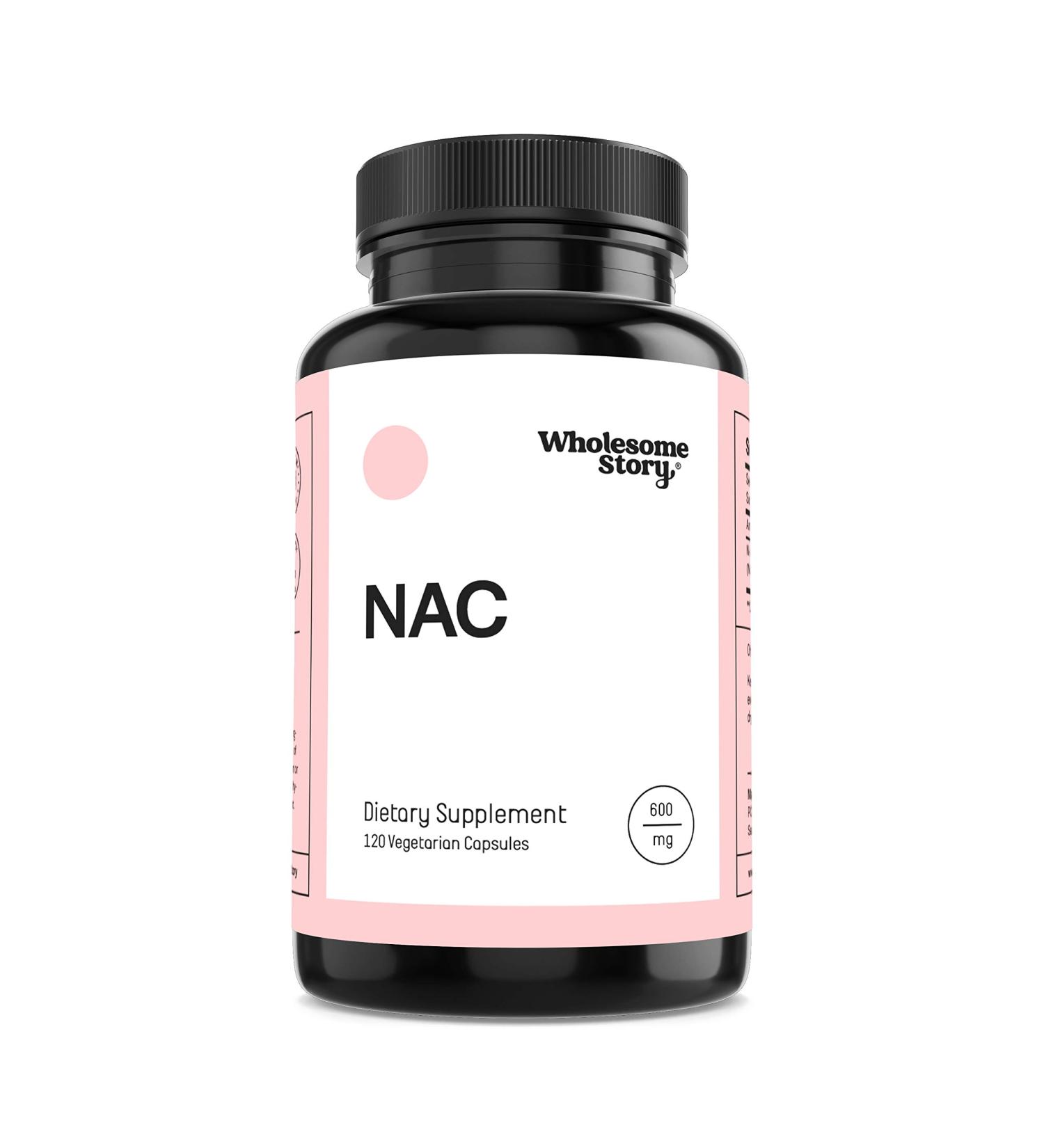 Wholesome Story NAC Supplement | 120 Veggie Caps | 600mg | Amino Acid | Supports Liver, Lung, Immunity, Fertility, PCOS | Boosts Glutathione Levels - Buy Online on GoSupps.com