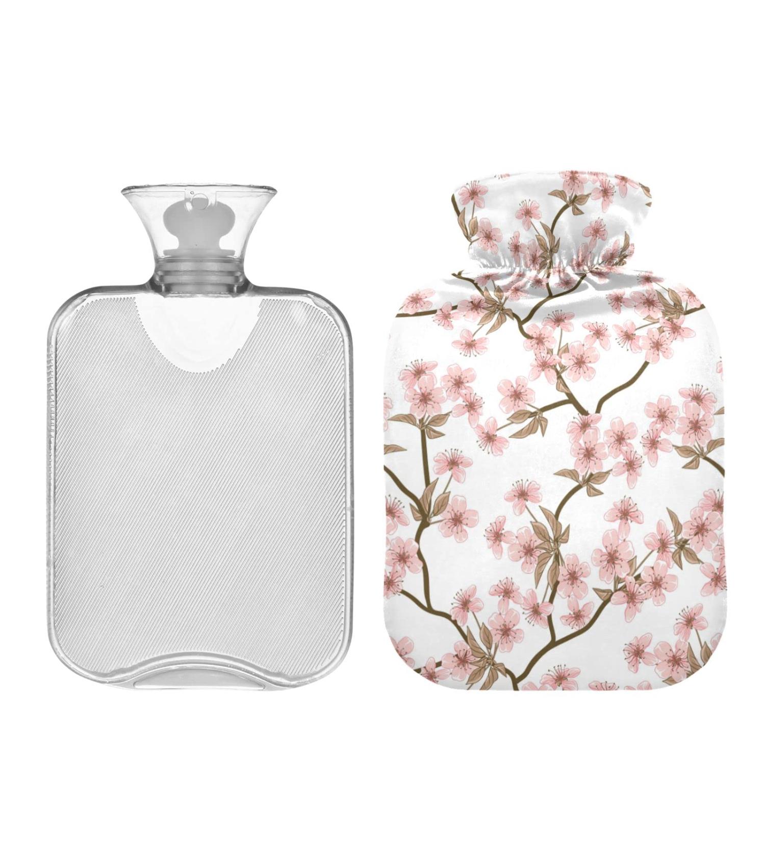 Buy Pink Cherry Blossom 2L Hot Water Bottle with Cover - Pain Relief & Hand/Feet Warmer for Winter - Buy Online on GoSupps.com