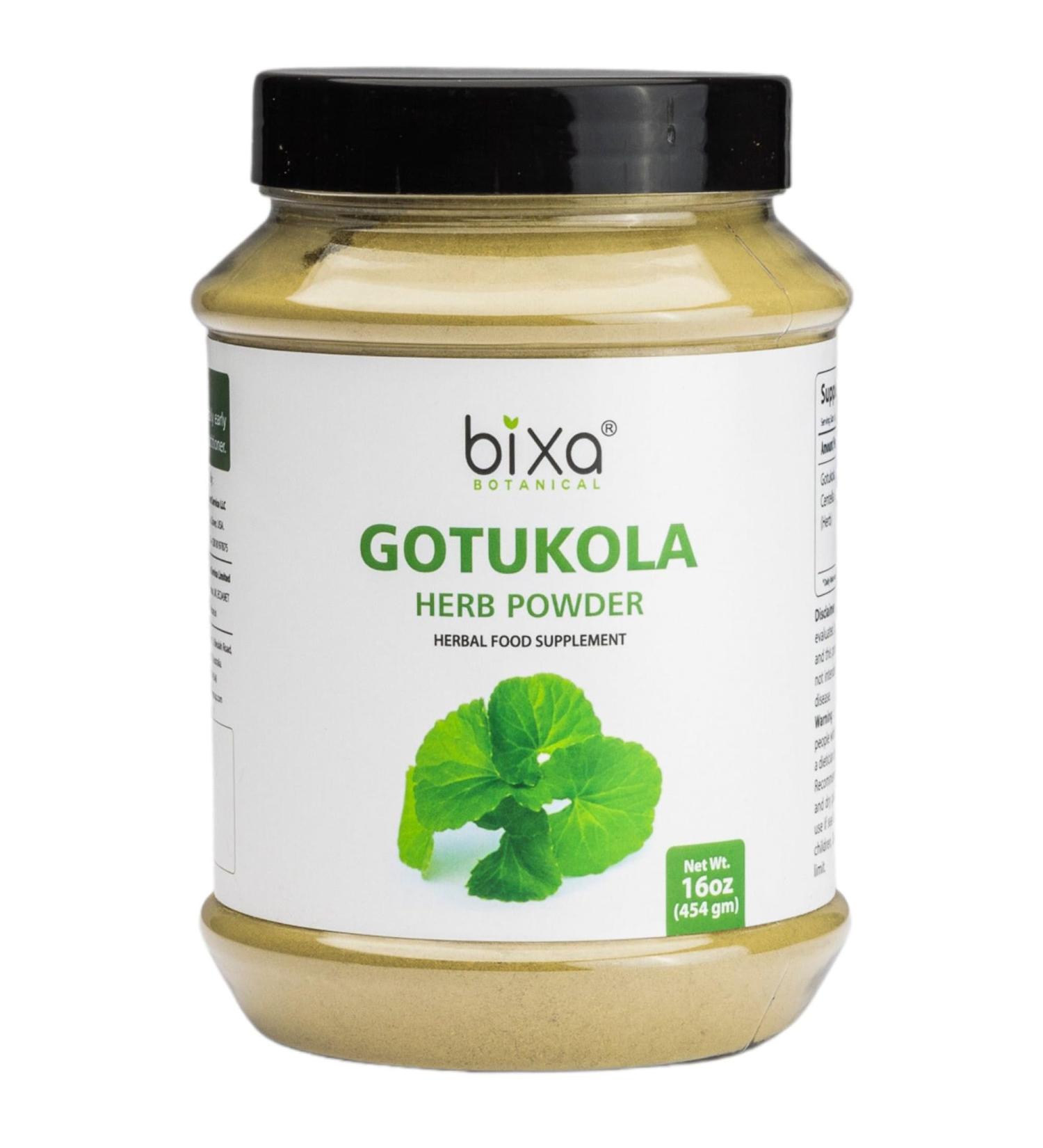 bixa BOTANICAL Gotu Kola (Centella Asiatica) | Ayurvedic Natural Herbal Supplement Pure Authentic Premium Quality | Improve Overall Health (16 Ounce (Pack of 1) Gotu Kola Powder 7 Ounce (Pack of 1) - Buy Online on GoSupps.com