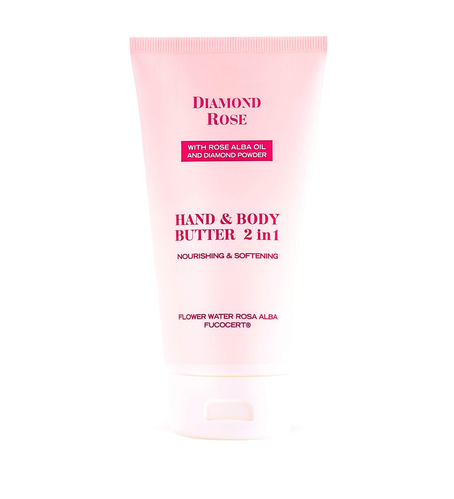 Nourishing hand and body butter 2 in 1 with rose oil for quick and long-lasting moisture 150 ml