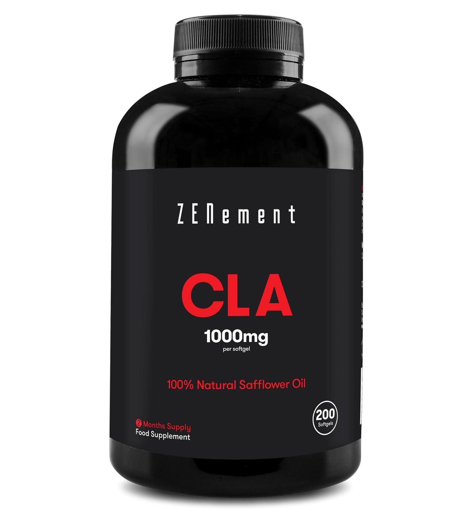 CLA 3000mg Safflower Oil Softgels - 200 Count | Gluten Free Non-GMO | Zenement - Buy Online on GoSupps.com