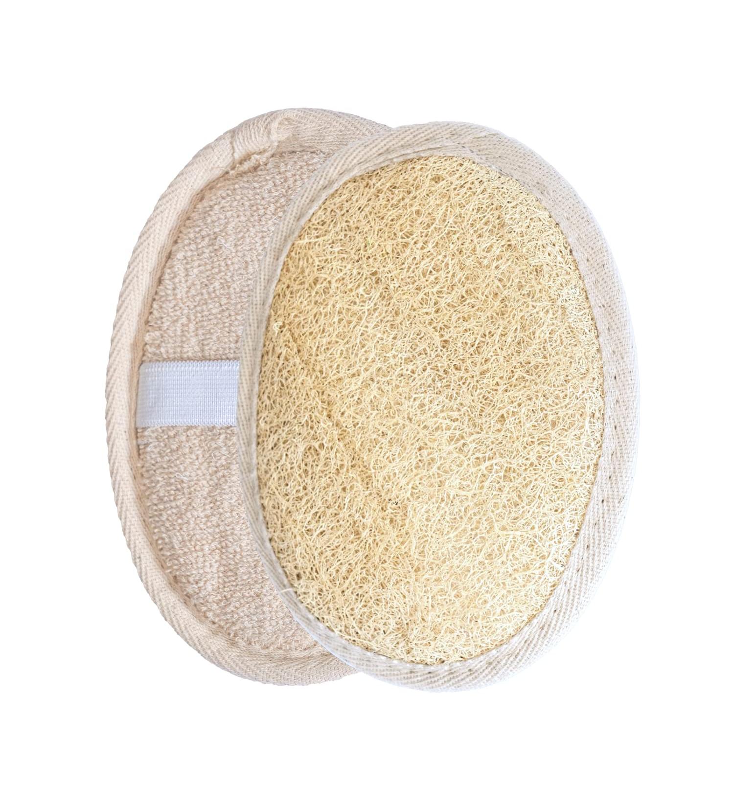 Exfoliating Loofah Pad Body Scrubber - 100% Natural Luffa & Terry Cloth | Spa-Quality Shower Sponge for Men & Women | Cellulite Massage Tool - Buy Online on GoSupps.com