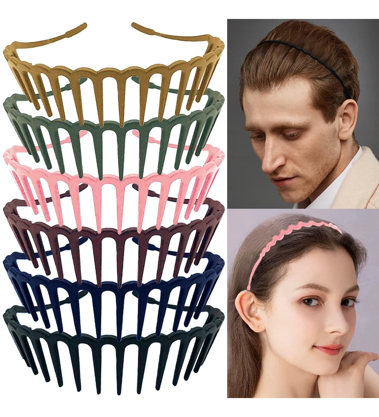 Lapohi 6 PCS Zig Zag Headbands for Women and Girls - Non Slip Shark Teeth Plastic Hair Bands - Clear Comb Spike Headband for a 90s Inspired Look - Buy Online on GoSupps.com