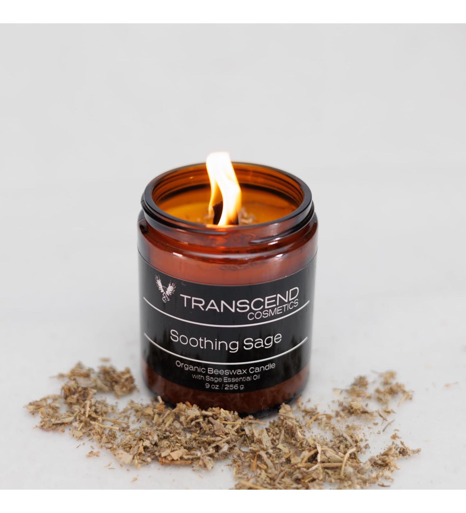 Soothing Sage Organic Beeswax Candle - Eco-Friendly Black Candle for Aromatherapy & Relaxation - Buy Online on GoSupps.com