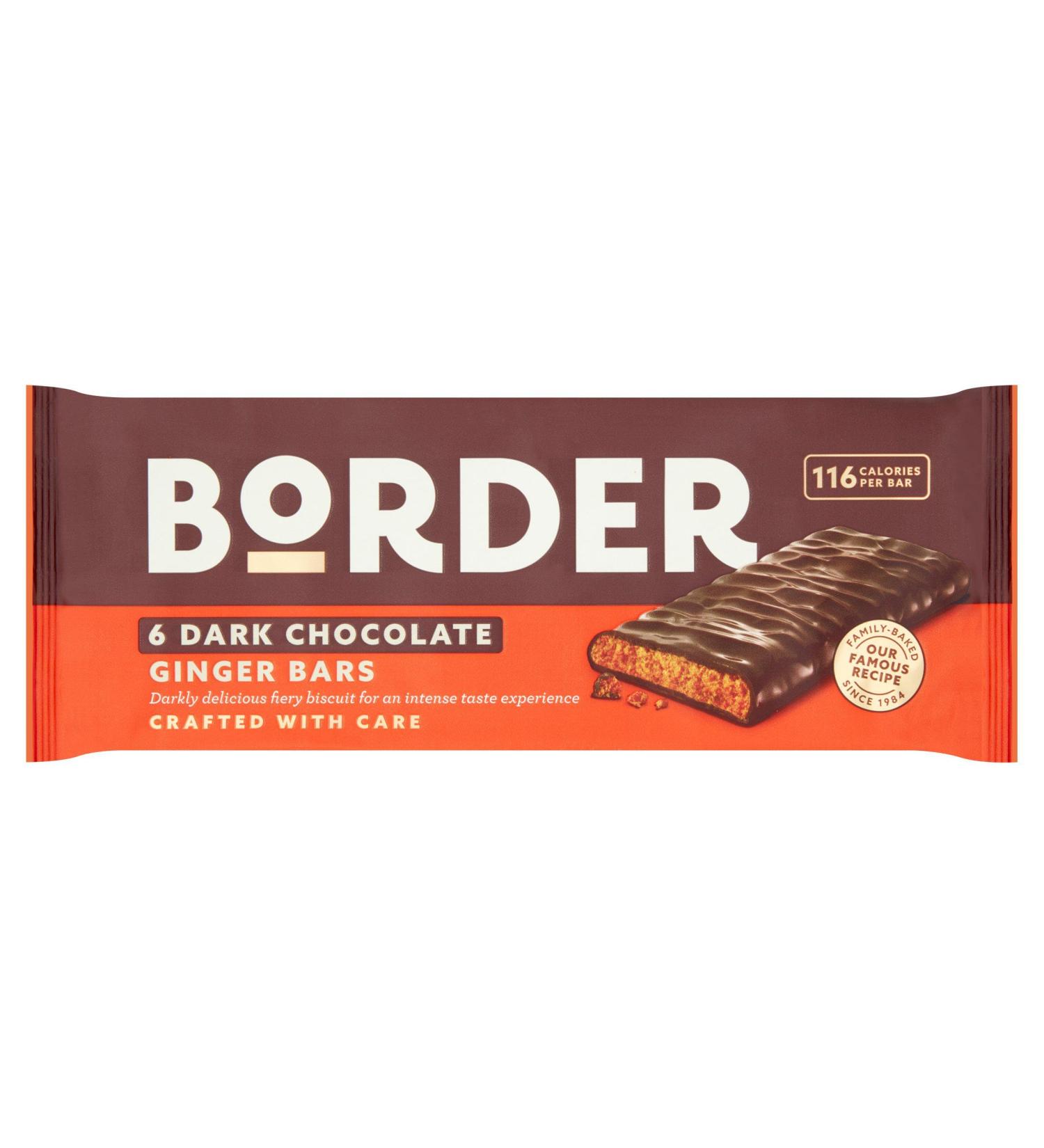 Border Dark Chocolate Ginger bars 144 g - Buy Online on GoSupps.com