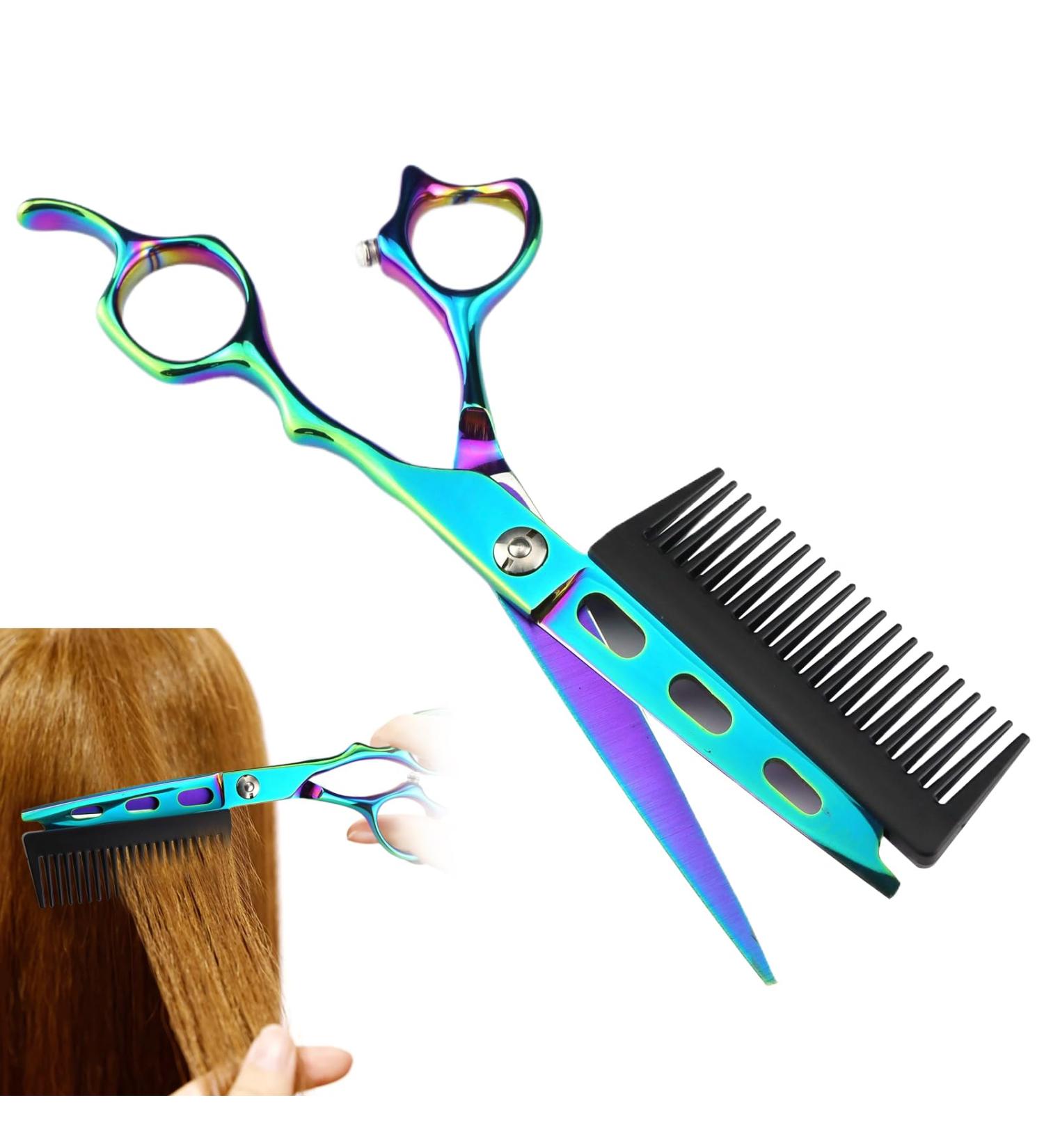 Haircut Scissors 2 in 1 Hair Cutting Scissors with Detachable Comb 6.9'' Barber Scissors Stainless Steel Professional Hair Scissors for Barber Shop Salon Home Use Green Hair Cutting Scissors - Buy Online on GoSupps.com