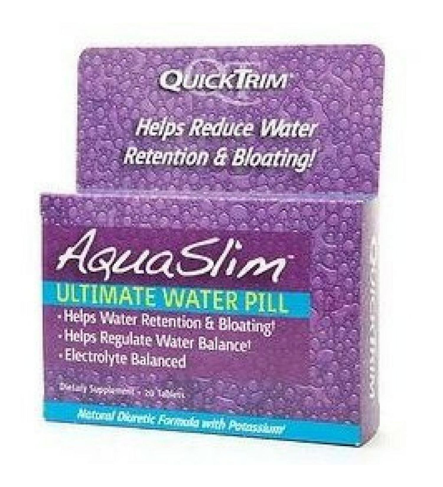 Aqua Slim Quicktrim Ultimate Water Pill from Kim Kardashian 20 tablets each Natural Potassium