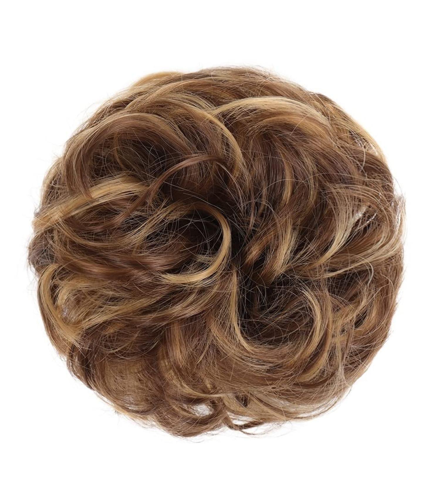 Messy Bun Hair Piece for Women Donut Hair Bun Scrunchie for Women Girls Curly Wave Synthetic Chignon Hairpiece with Rubber Band Messy Bun Hair Pieces Extensions Fake Hair Accessories for Women Girl 9H19 - Buy Online on GoSupps.com