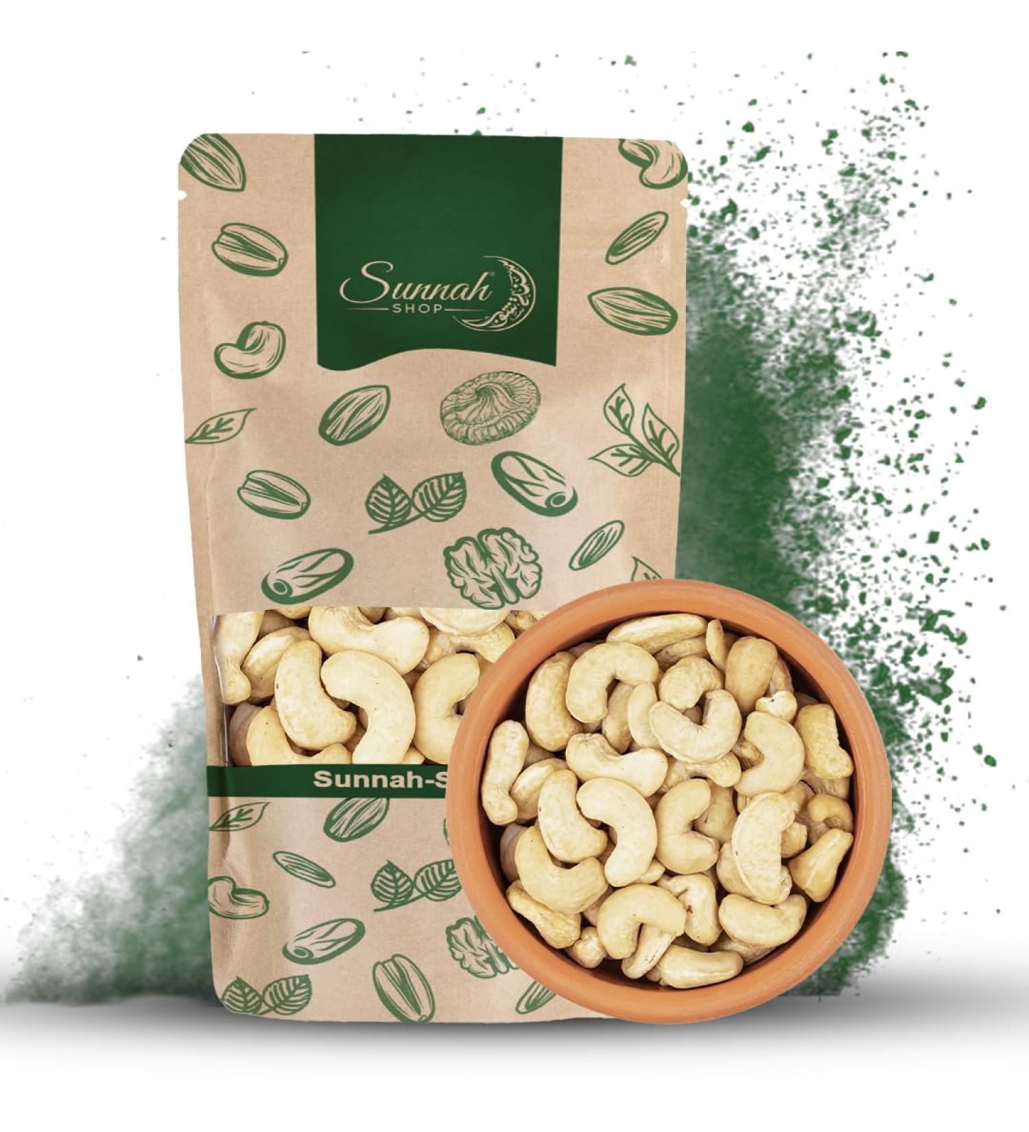 Sunnah Shop Crisp Cashew Nuts Natural 500 g Untreated Untreated 100% Natural Raw Food Cashew Nuts - Rich in Protein Ideal as Healthy Snacks for On the Go - Buy Online on GoSupps.com