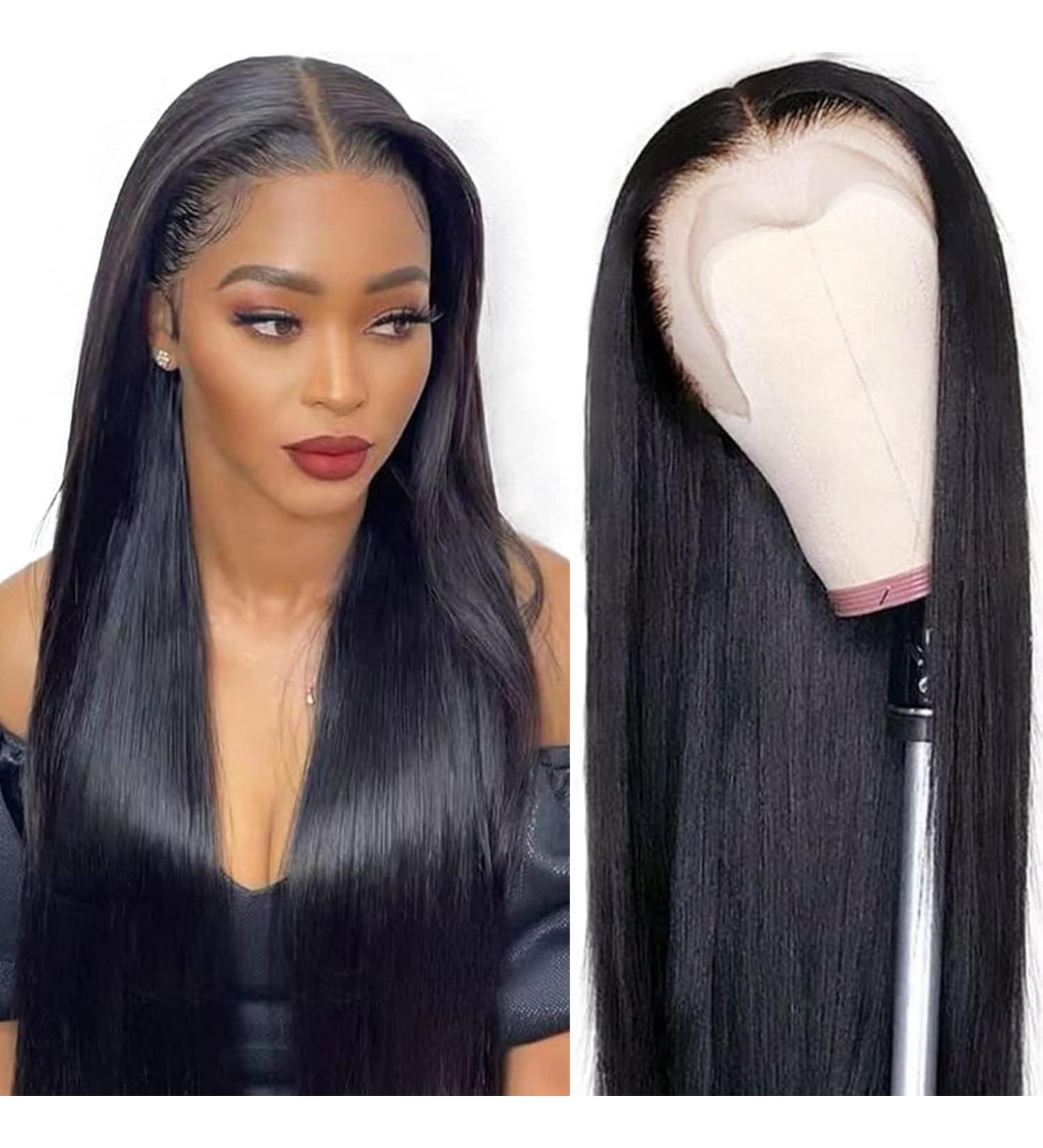 22 HD Lace Front Wig Human Hair 180% Density for Black Women - Pre Plucked with Baby Hair - Natural Color - Buy Online on GoSupps.com
