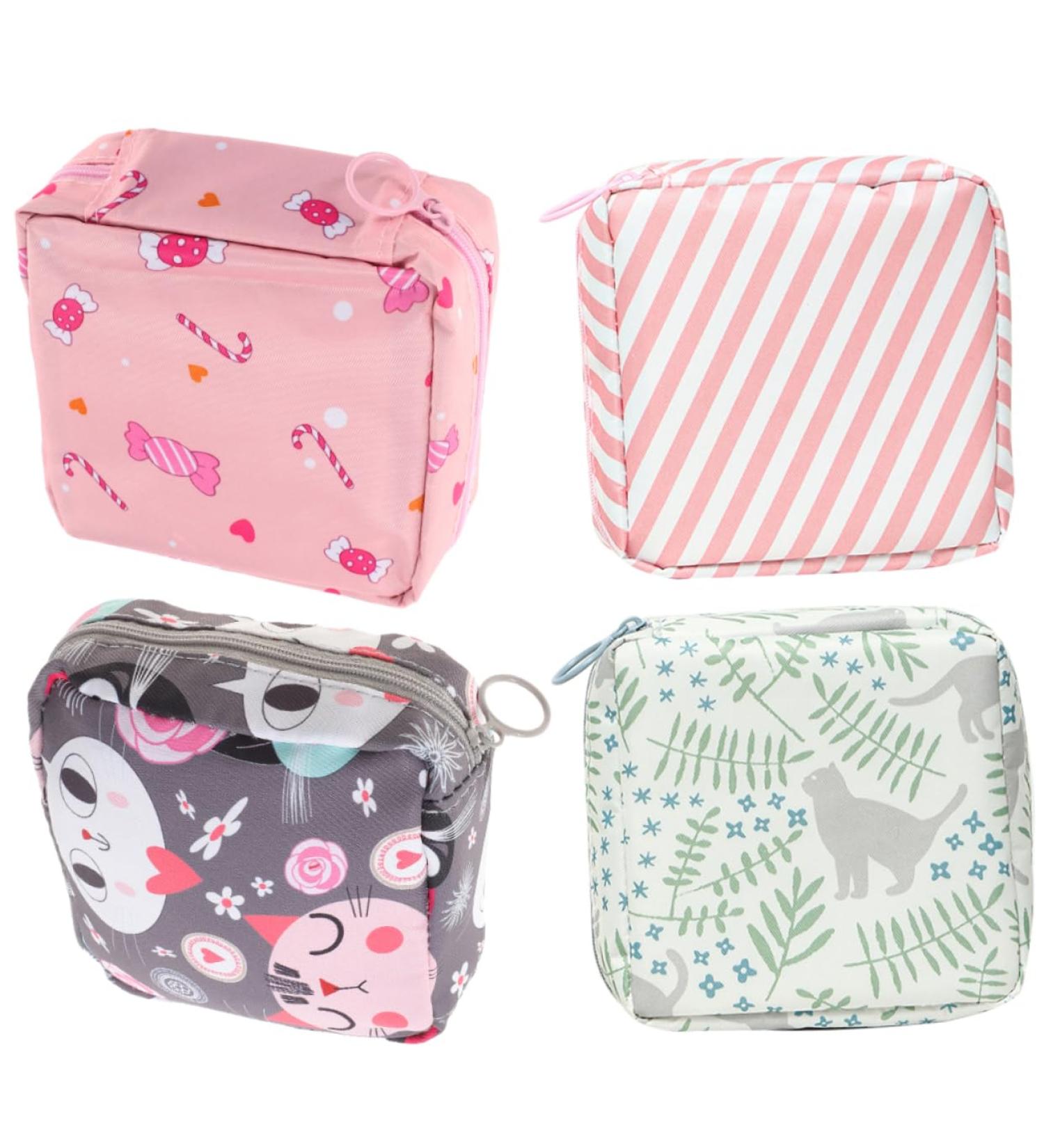 HAPINARY 4pcs Sanitary Napkin Storage Bag- Compact Period Organizer for Women on the Go - Buy Online on GoSupps.com