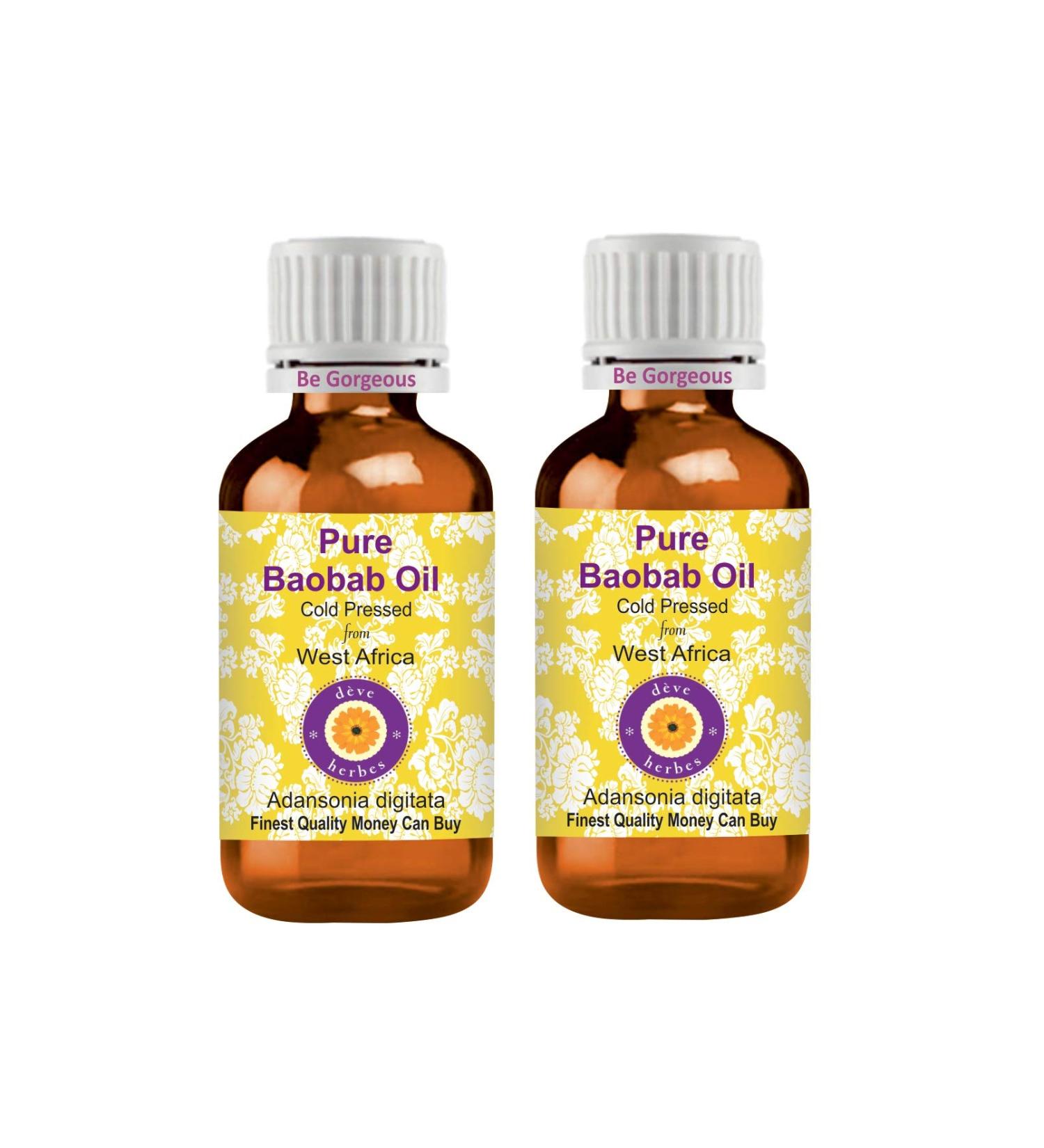 DEve Herbes Pure Baobab Oil 100ml - Natural Cold-Pressed Therapeutic Quality (Pack of 2) | Adansonia Digita - Buy Online on GoSupps.com