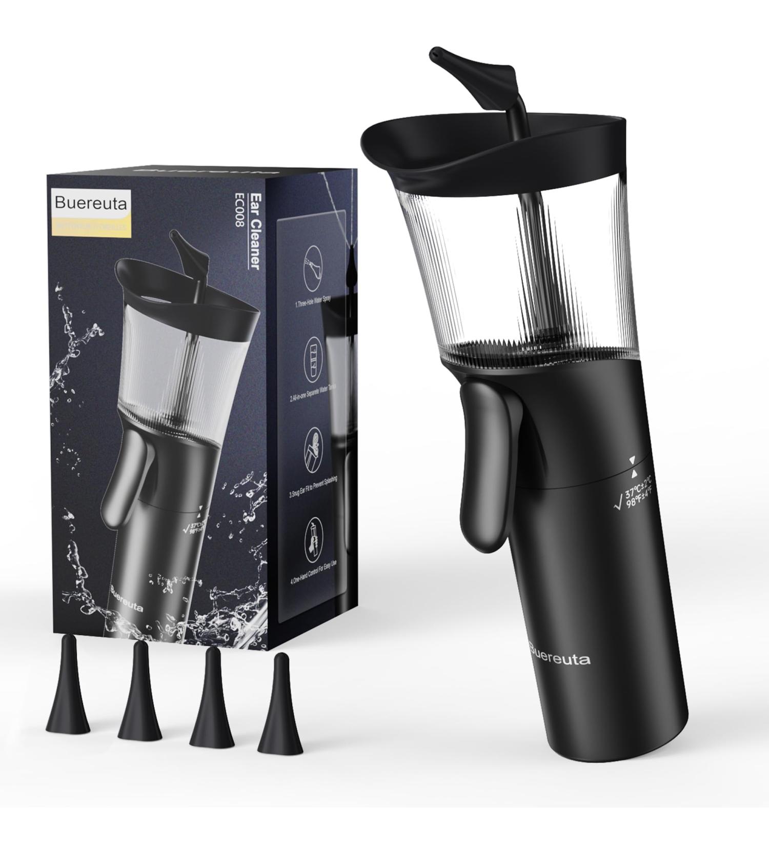 Ear Wax Removal Kit Professional Ear Cleaning Tool - Manual Irrigation System for Gentle Home Ear Care Soft Silicone Nozzle & One-Hand Operation - Buy Online on GoSupps.com