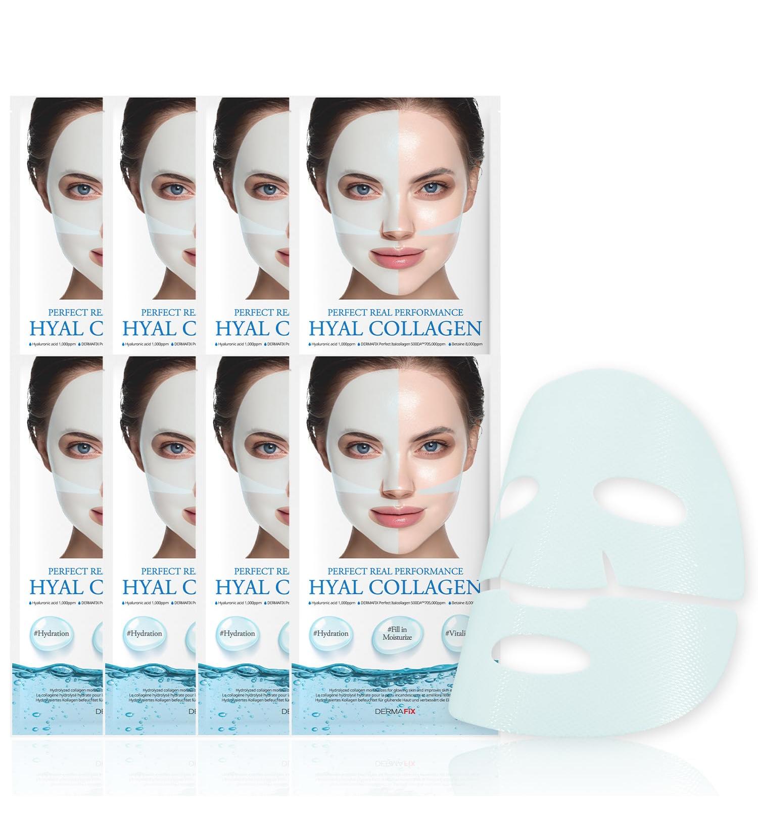 HYALCOLLAGEN Hydrolyzed Collagen Face Masks - Moisturizing & Vitalizing | Value Pack of 8 (23g each) - International Shipping Available - Buy Online on GoSupps.com