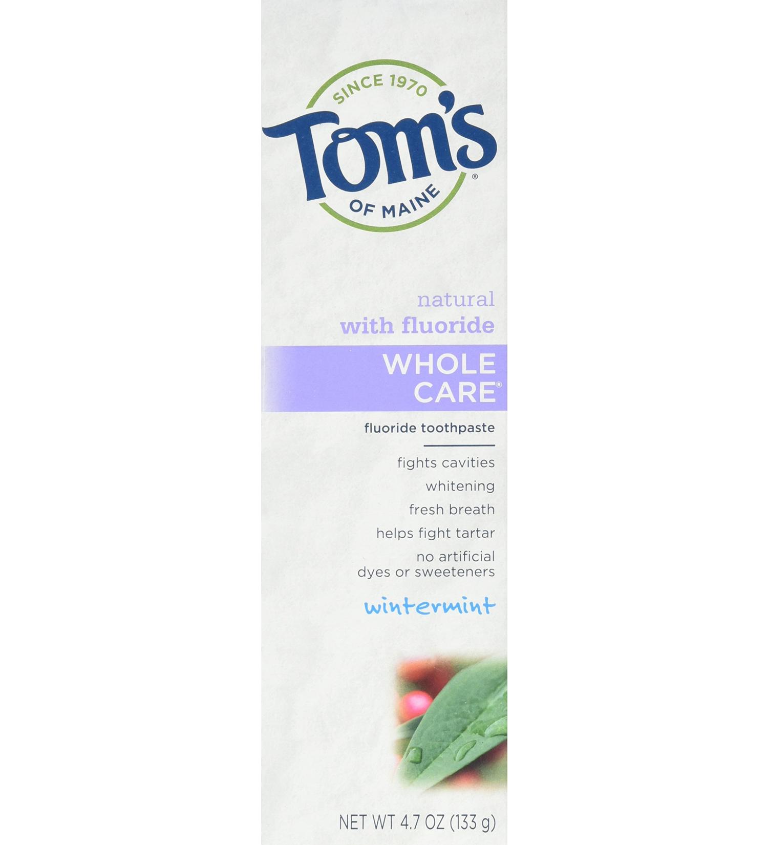 Tom's of Maine Natural Whole Care Fluoride Toothpaste - Wintermint 4.7 oz | Eco-Friendly Oral Care for Bright Smiles Worldwide - Buy Online on GoSupps.com