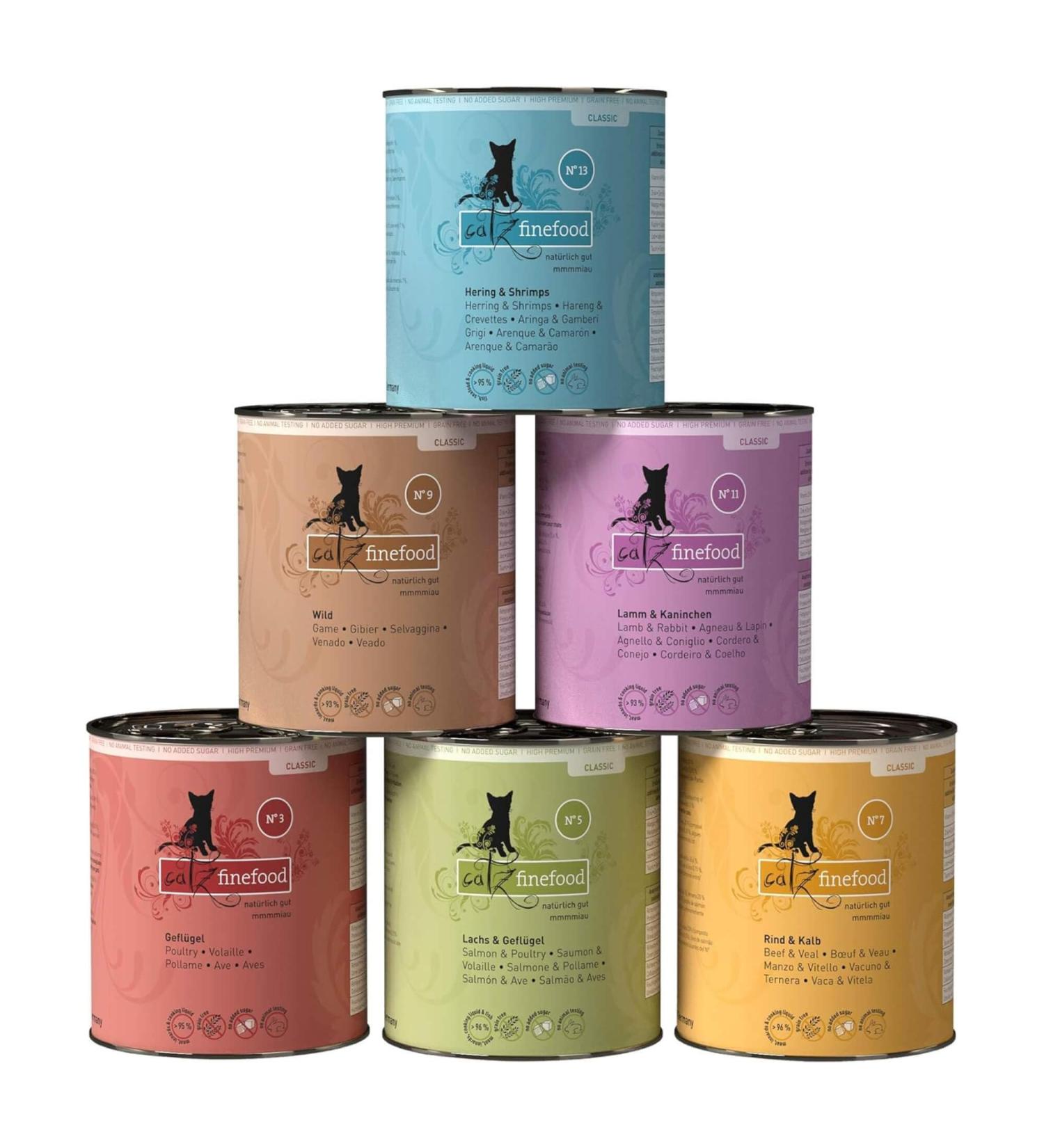 Catz Finefood Classic Collection - Gourmet Grain-Free Wet Cat Food (6 x 800g) - High Meat Content Made in Germany - Buy Online on GoSupps.com