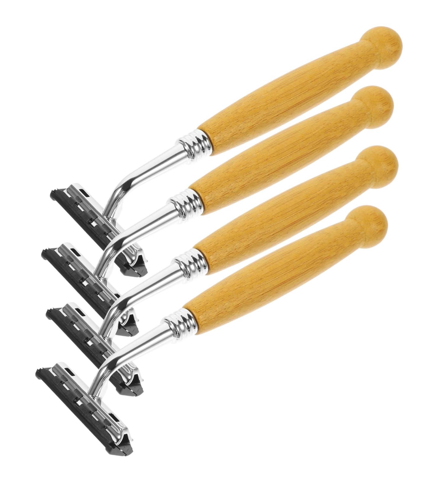 Beaupretty 4 Pcs Stainless Steel Razor Set - Adjustable Razor Handle Trimmer & Blades for Men - Ideal for Body Hair & Beard Grooming - Buy Online on GoSupps.com