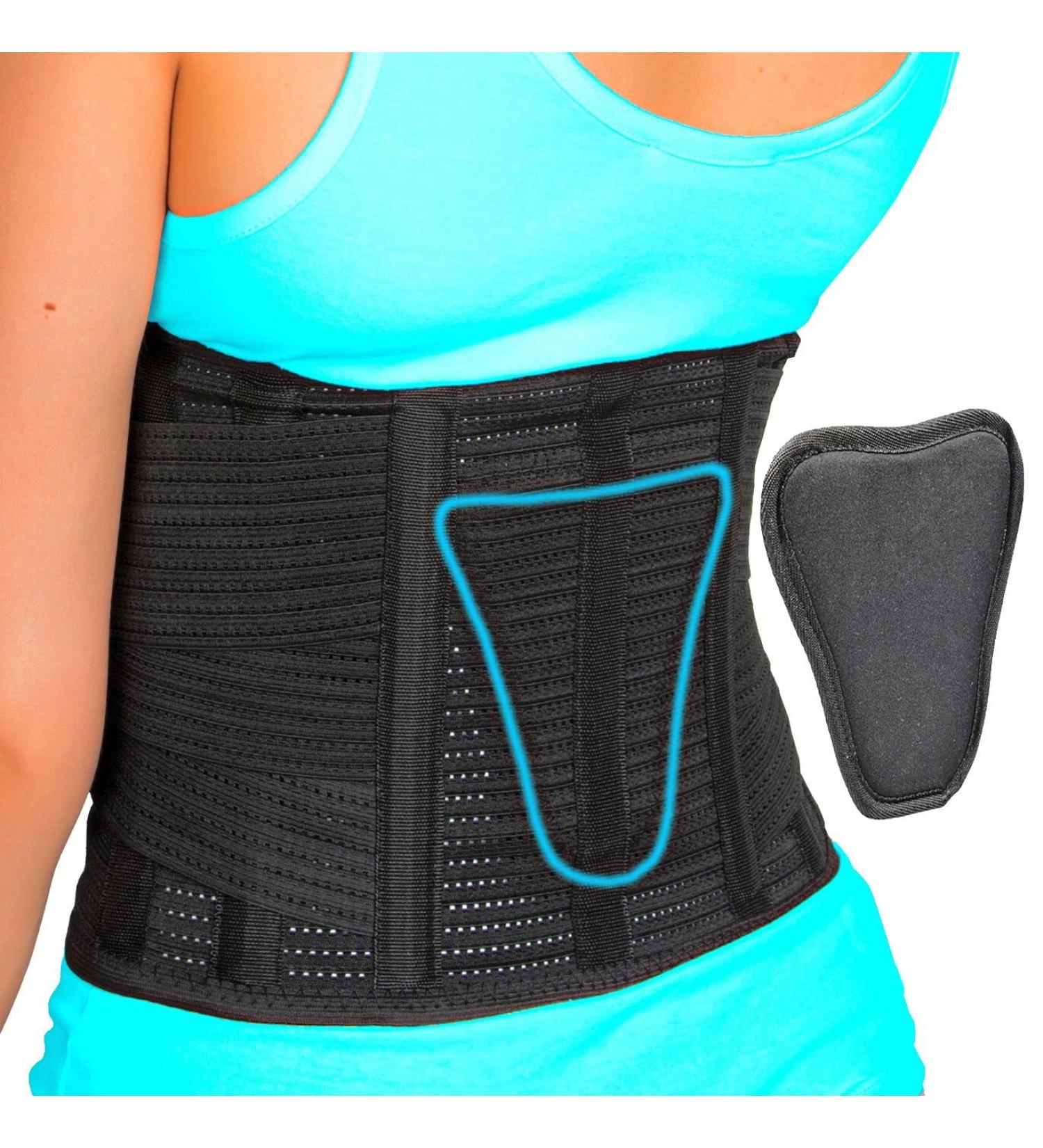 AVESTON Back Brace for Lower Back Pain Relief 6 ribs Belt with Lumbar Pad Support for Men/Women Light Thin Orthopedic Rigid Adjustable Brace Herniated Disc - Size 25 33 Inch Around Belly Small - Buy Online on GoSupps.com