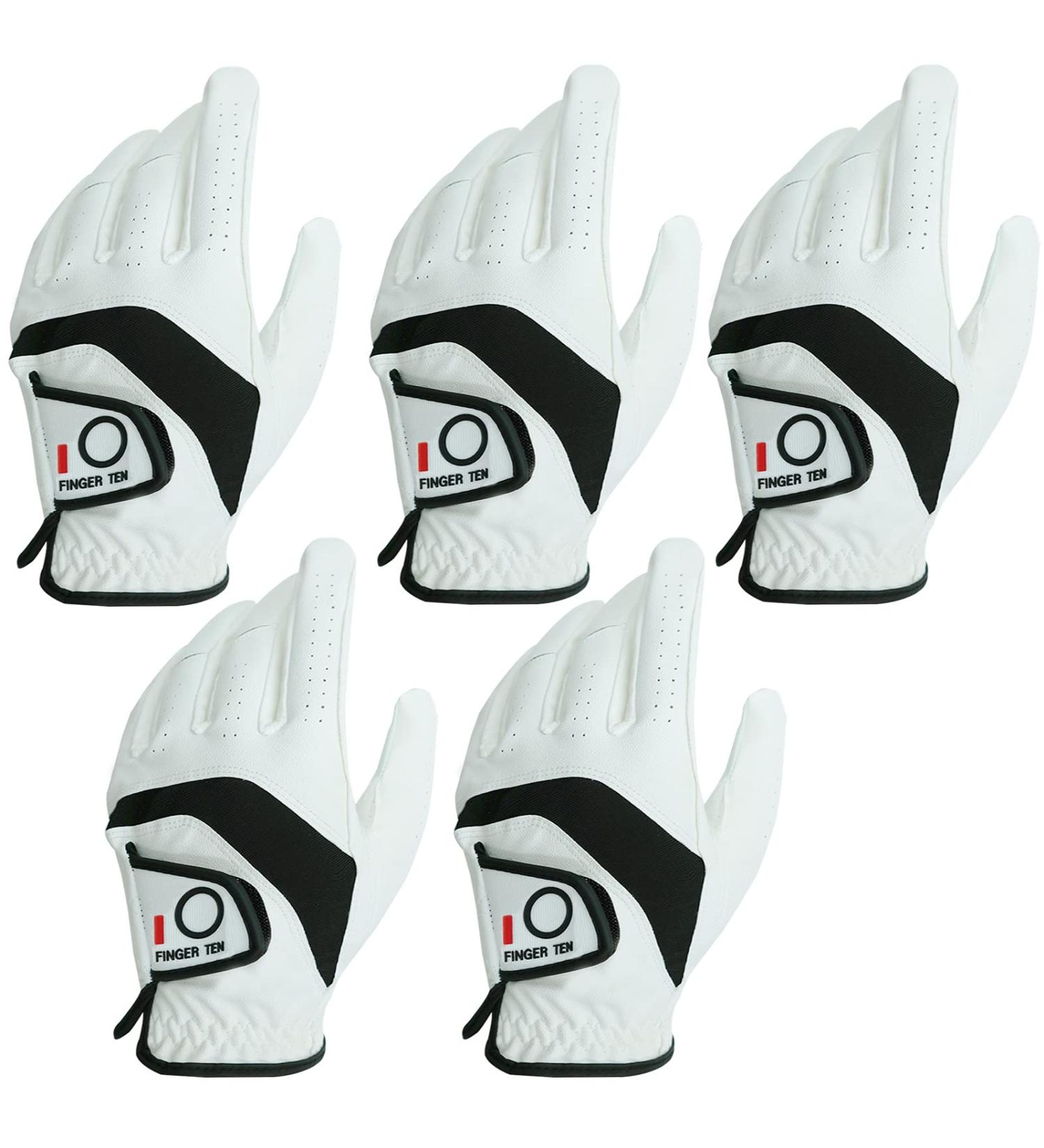 Lovmead Golf Gloves for Men - All Weather Leather Cabretta - 5 Piece Set - Left/Right Hand Comfort Fit - Sizes S to XL - Buy Online on GoSupps.com