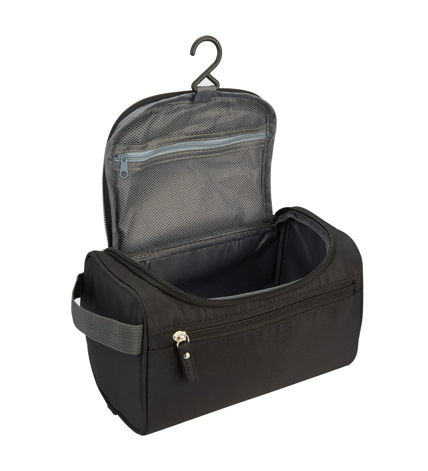 Hanging Travel Toiletry Bag for Men and Women - Black Dopp Kit/Shaving Wash Bag - Makeup/Cosmetic Organizer - Buy Online on GoSupps.com