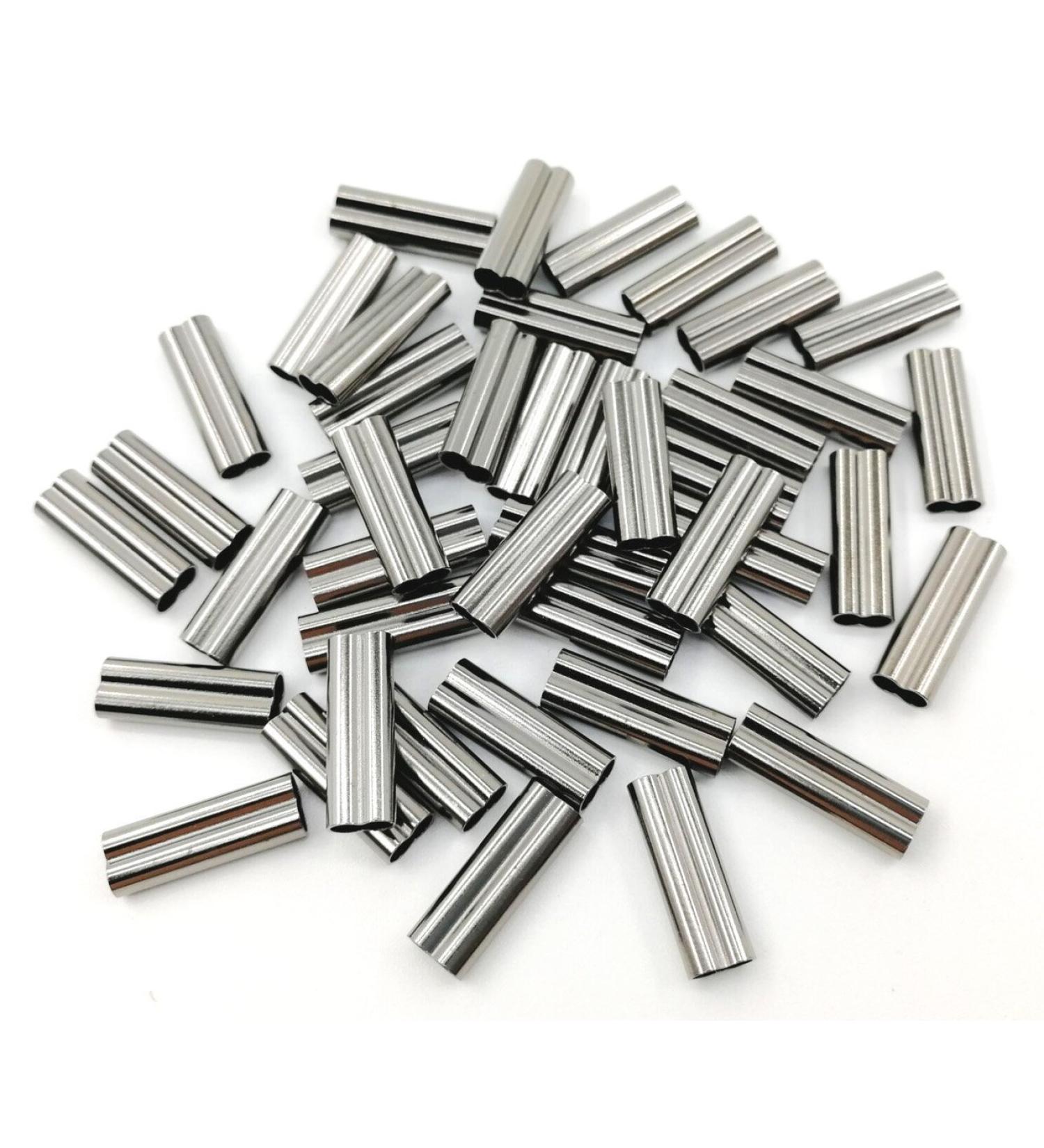 JSHANMEI 100pcs Double Barrel Crimp Sleeves | Brass Copper Crimping Sleeve Tubes for Fishing Line | Inner Dia 1.8mm - Buy Online on GoSupps.com
