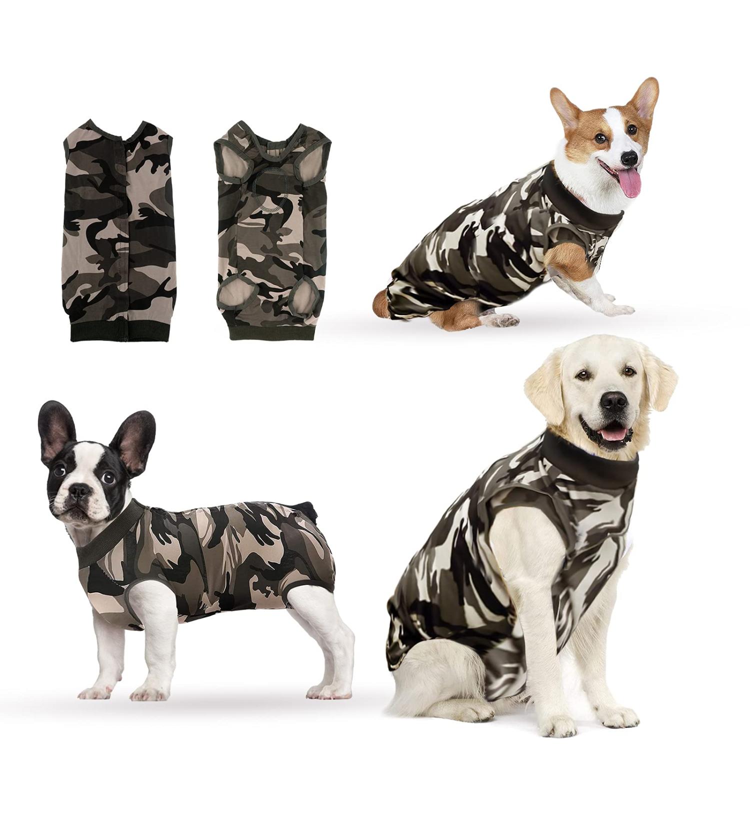 Buy Hipet Recovery Suit for Dogs & Cats - Post-Op Wound Protection Prevent Licking Size L Camouflage - Buy Online on GoSupps.com