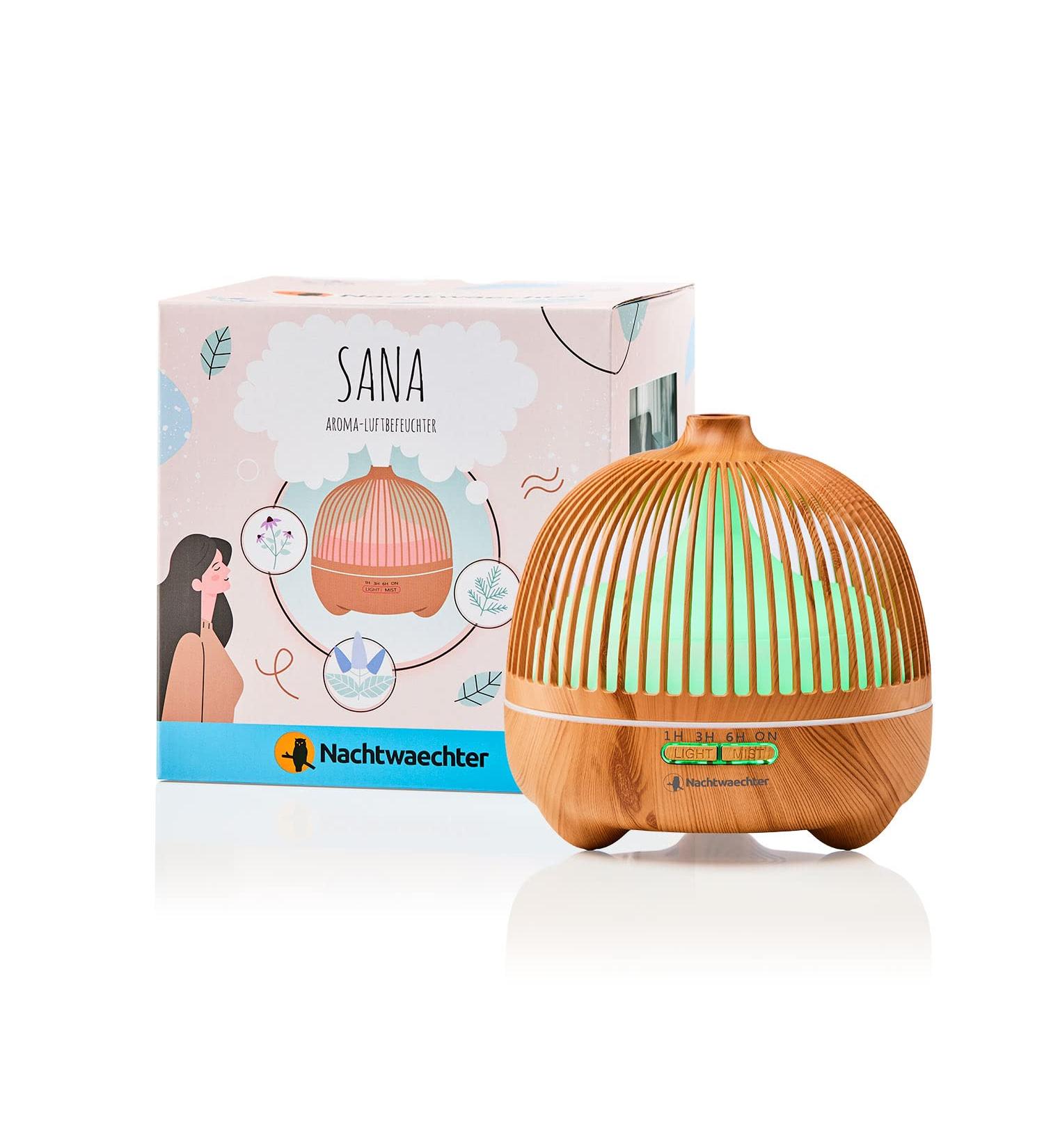 Sana Top Aroma Diffuser - 8 LED Lights 3 Timer Functions 2 Fog Modes | 550ml Capacity | Whisper Quiet Aroma Therapy for Lasting Wellness - Buy Online on GoSupps.com