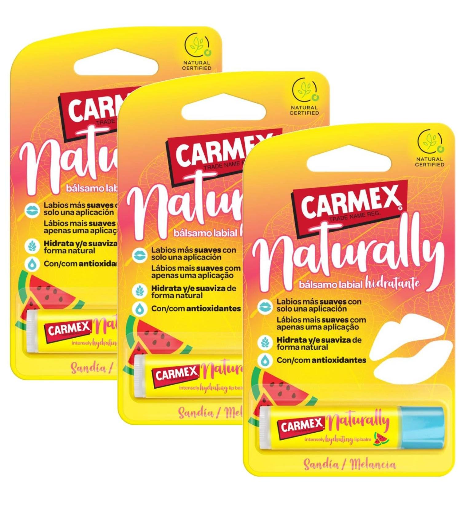  Carmex Carmex Naturally Watermelon Moisturizing Lip Balm 3 Units - Buy Online on GoSupps.com