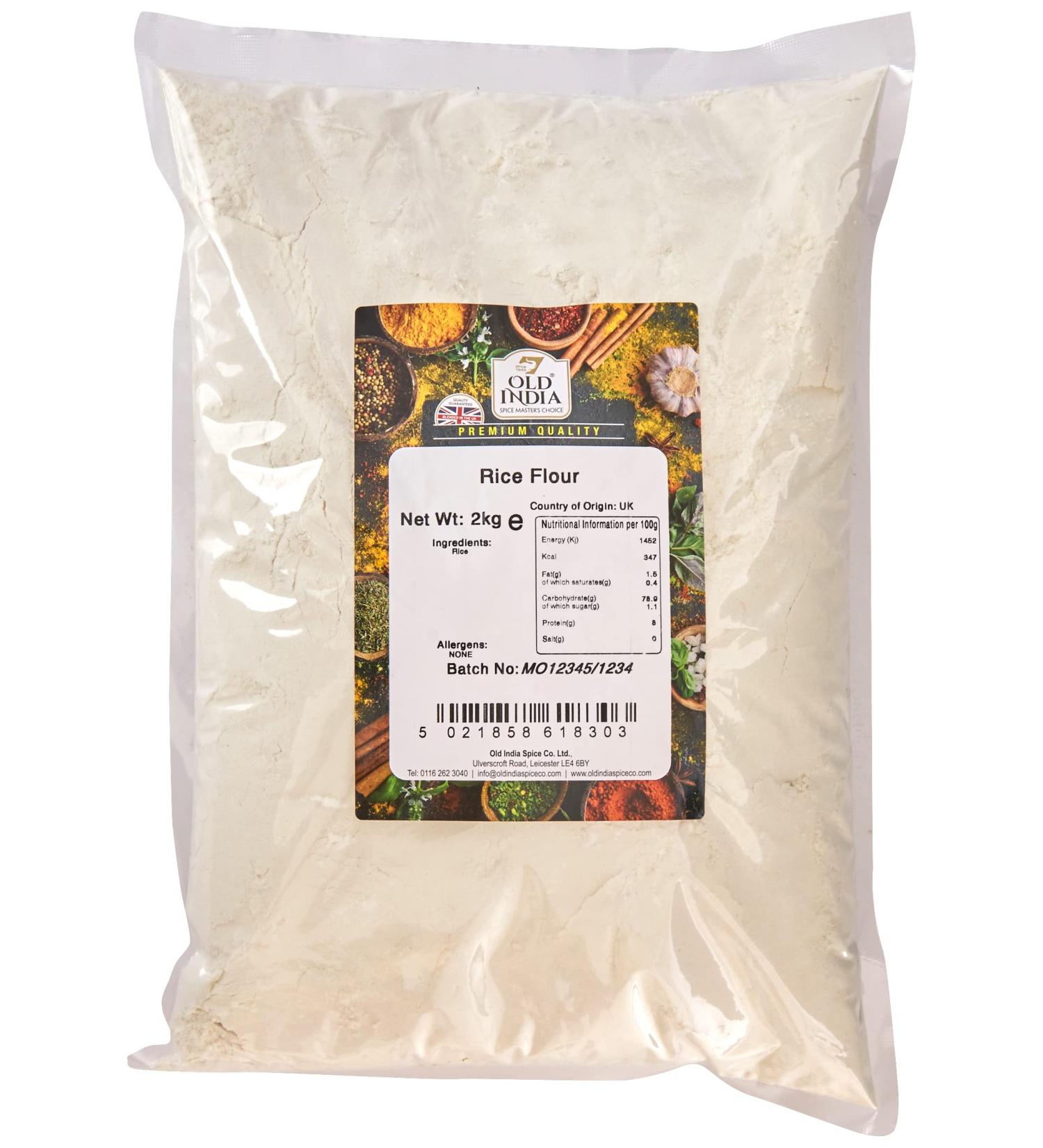 Old India Rice Flour 2kg - Premium Quality Gluten-Free Flour - Buy Online on GoSupps.com