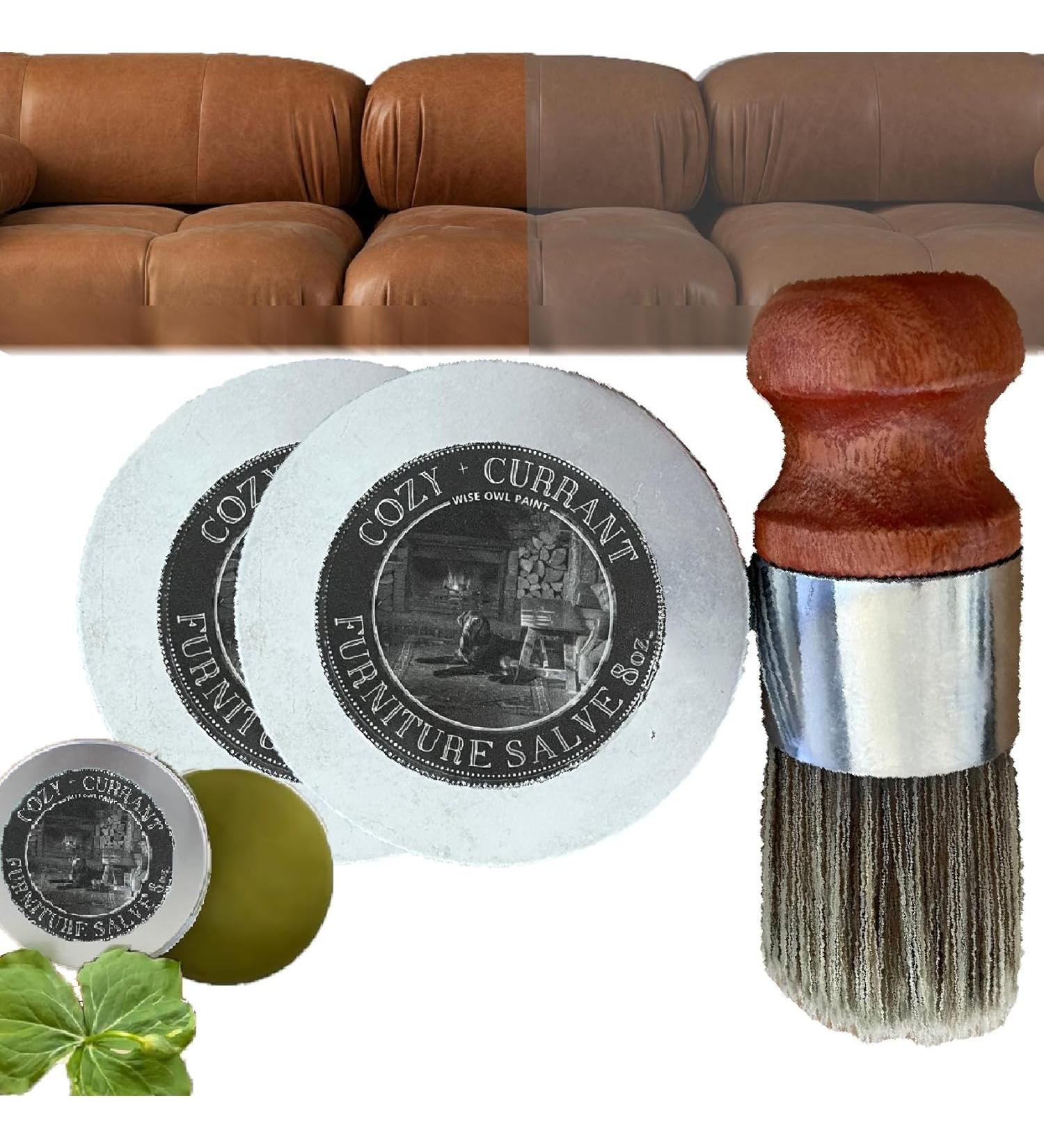 Buy Gahwa Wise Owl Leather Furniture Ointment & Brush Set | Fix & Protect Your Leather | 2PCs International Shipping - Buy Online on GoSupps.com