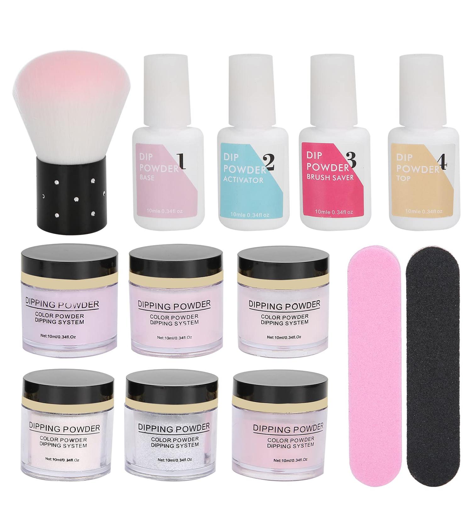 Nail Dip Powder Starter Kit - 6 Colors Dipping Set for DIY Manicure | Base, Top Coat, Activator, Brush Saver | Christmas Gift for Mom - K1214 - Buy Online on GoSupps.com