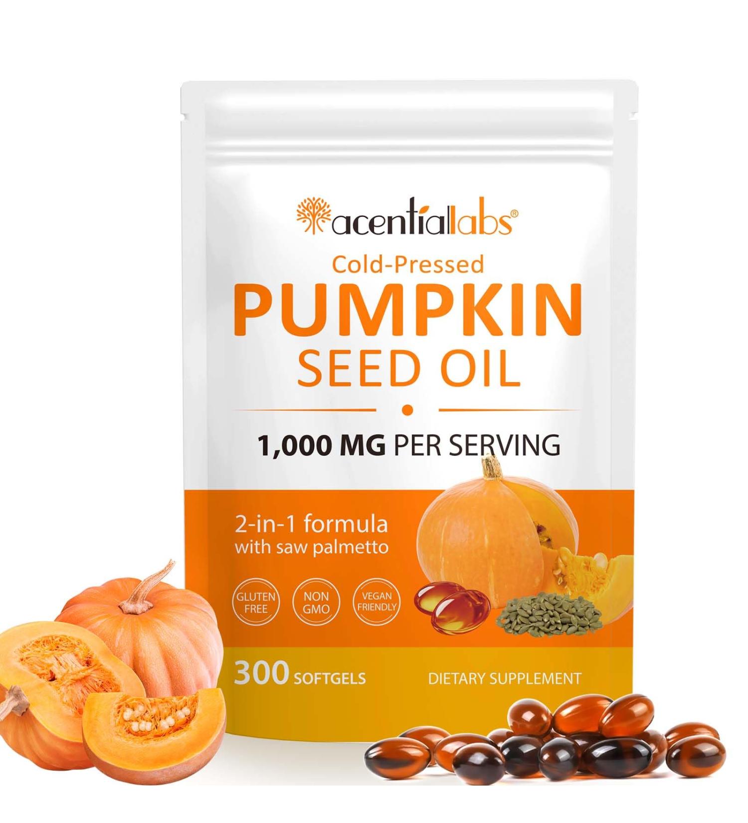 XINSZLIN Pumpkin Seed Oil Capsules with Saw Palmetto Cold-Pressed 1 000 mg per Serving Daily Wellness Support Rich in Essential Fatty Acids & Zinc 300 Softgels - Buy Online on GoSupps.com