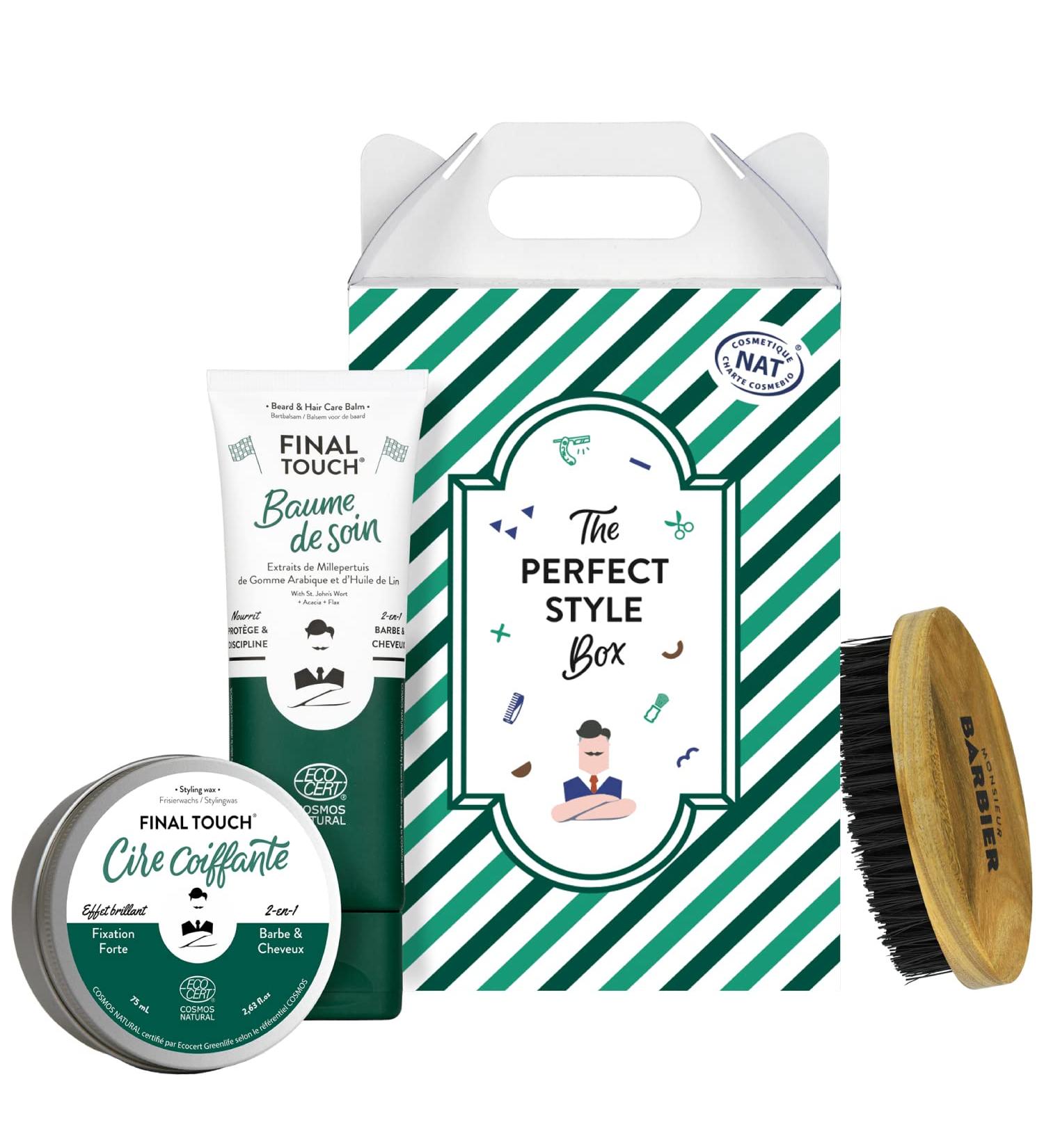 Monsieur BARBIER Men's Gift Set | Styling & Nourishing | Natural Vegan French | Styling Wax Conditioner & 2-in-1 Beard & Hair Brush | For a hairstyle that can withstand anything - Buy Online on GoSupps.com