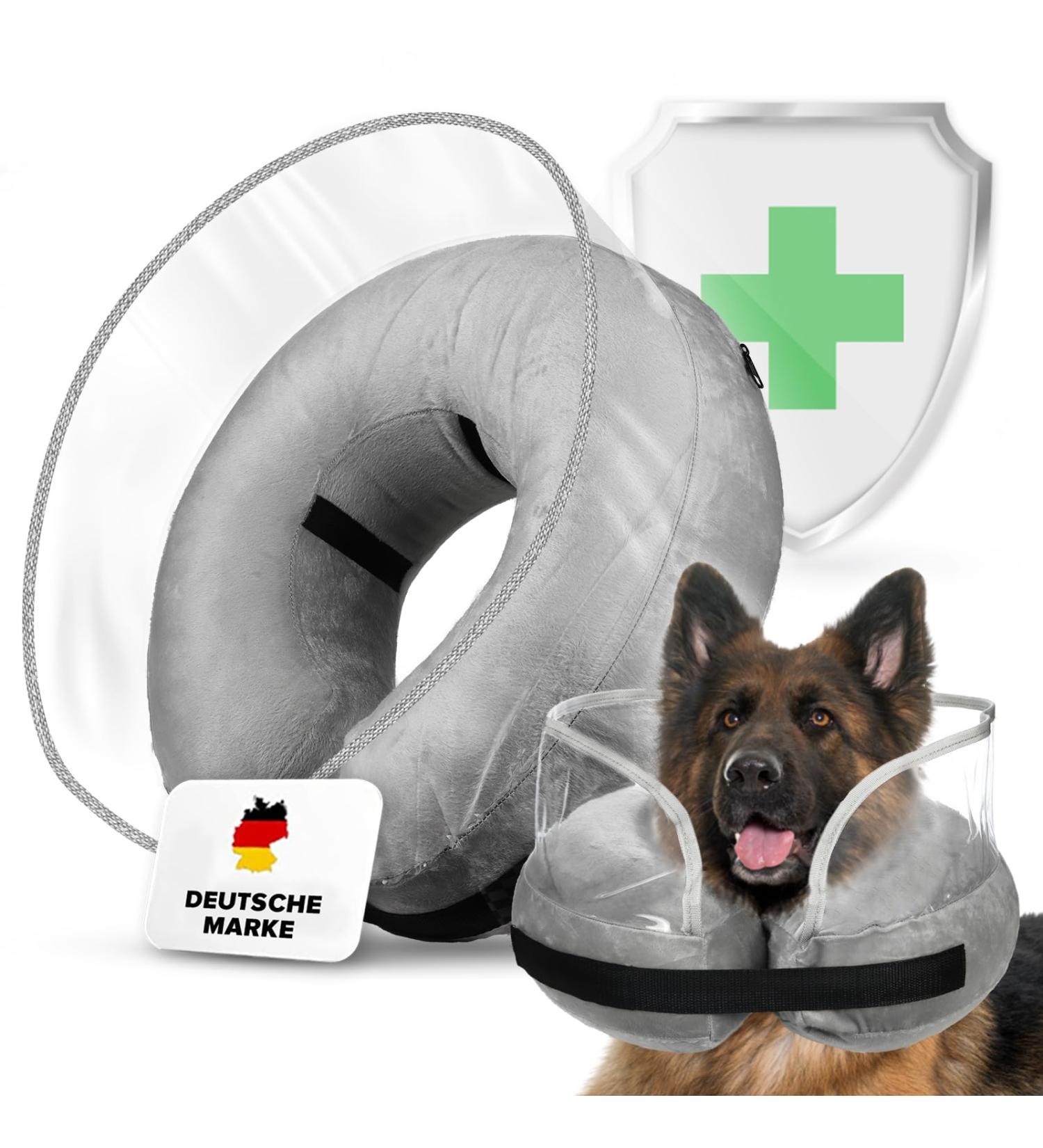 Aschpas Inflatable Break Ruff Dog Collar - Protective Layer for Long Snouts | Cat & Dog Leak Protection | Comfort After Surgery | Size M - Buy Online on GoSupps.com