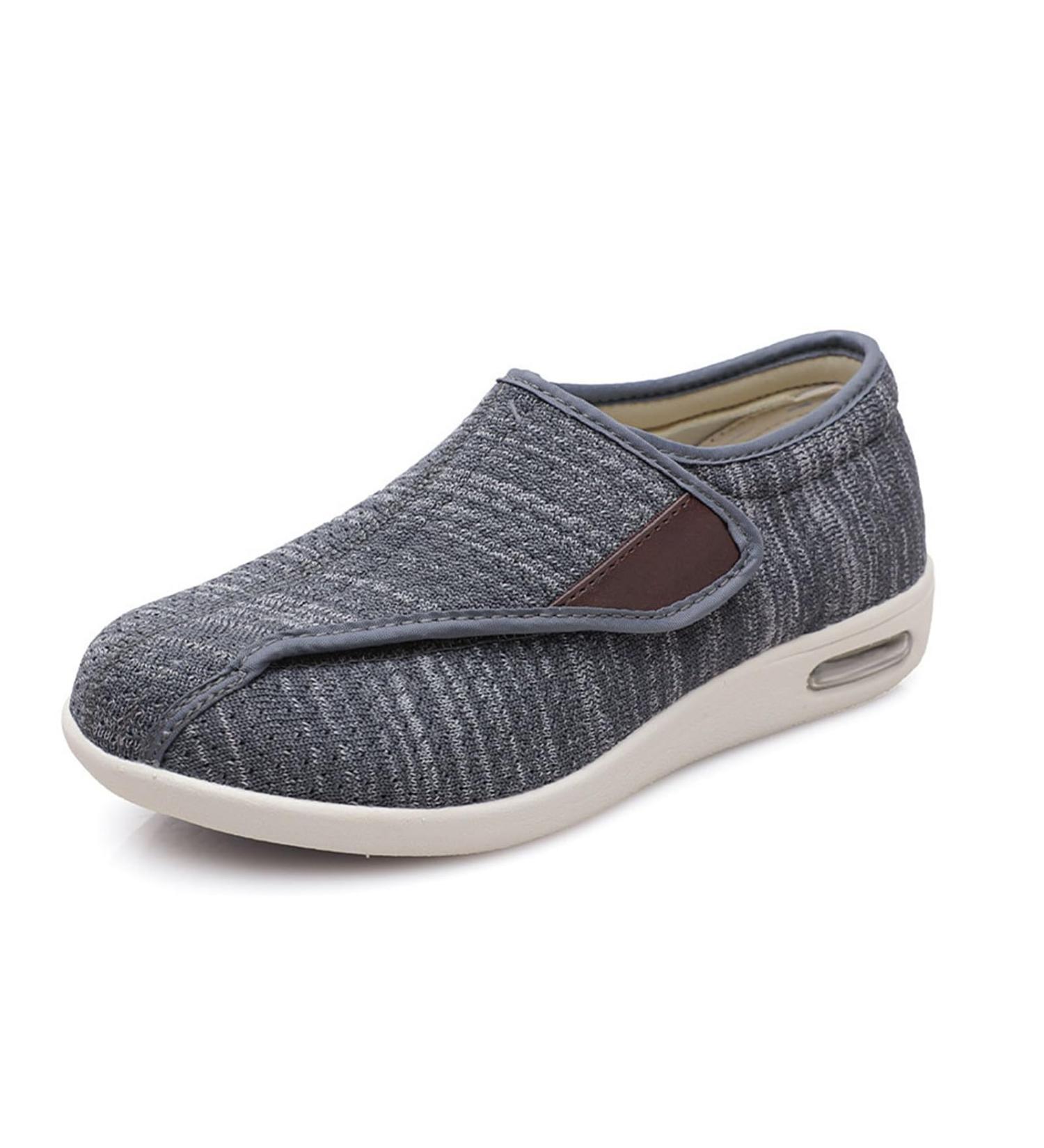 Buy Men's Extended Width Lightweight Diabetic Edema Shoes | Orthopedic Cozy Arthritis House Shoes for Swollen Feet Relief - Dark Gray - Buy Online on GoSupps.com