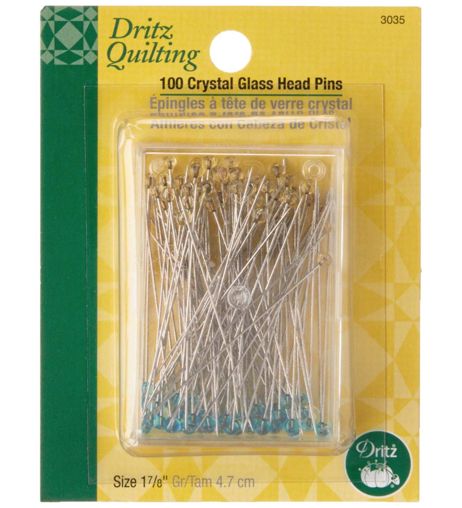 Dritz 3035 Crystal Glass Head Pins - 1-7/8-Inch (100-Count) | Premium Sewing Pins - Buy Online on GoSupps.com