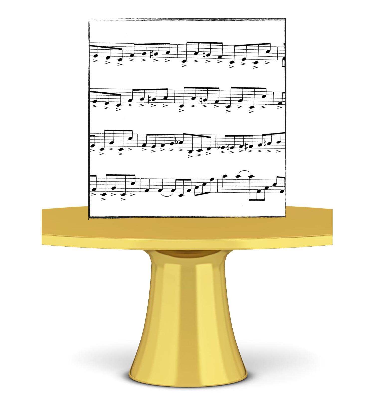 MUSIC Print A4 Cake Wrap/Cake Ribbon Cake Topper wafer/icing music notes (icing paper)