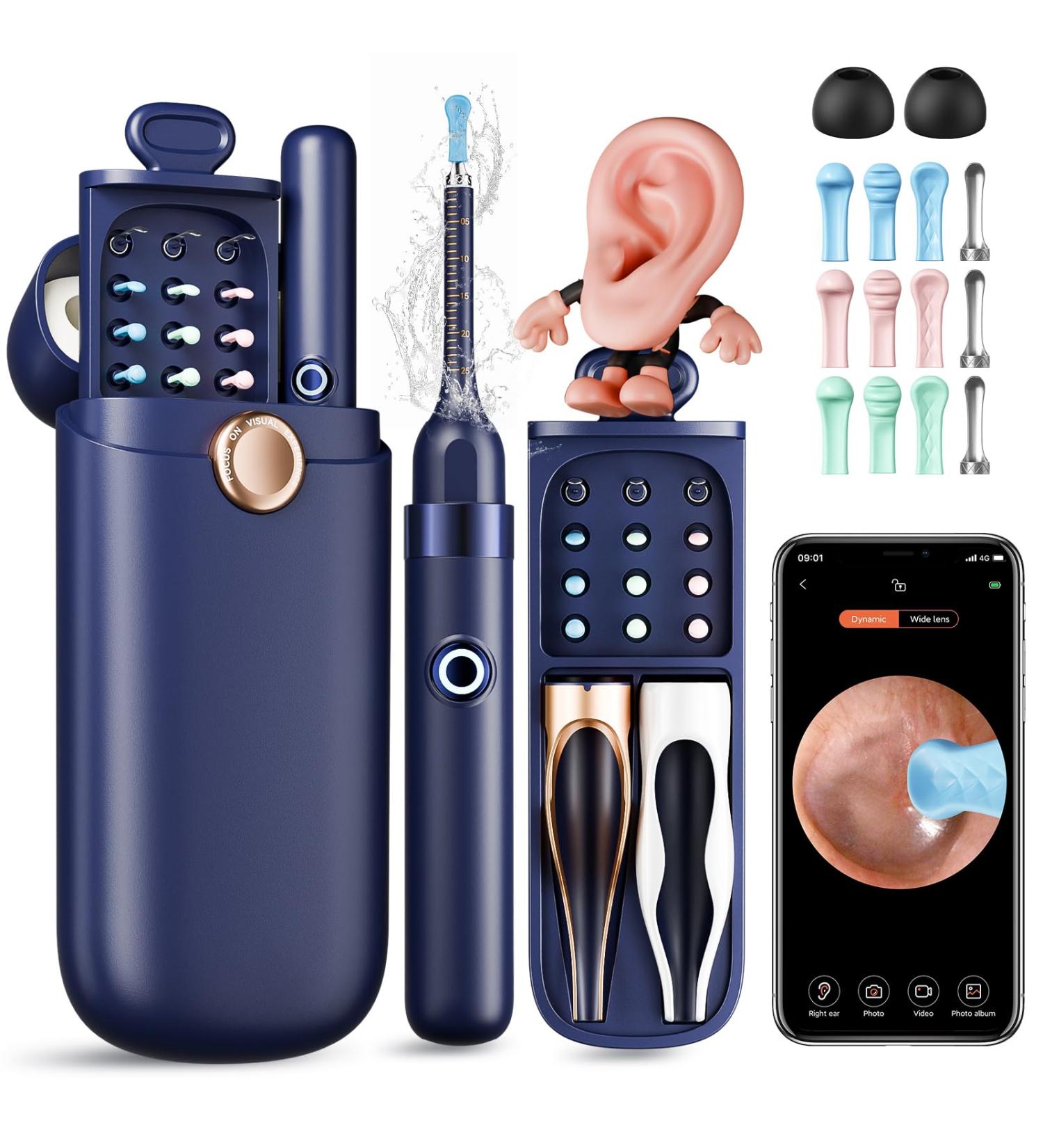 Ear Wax Removal Ear Cleaner with Camera 1296P HD Visual Ear Cleaner with 6 LED Lights and Flexible Tip FSA HSA Eligible Items Safe Ear Wax Removal Kit with Camera Ear Cleaning Tool for Family Gifts Black - Buy Online on GoSupps.com