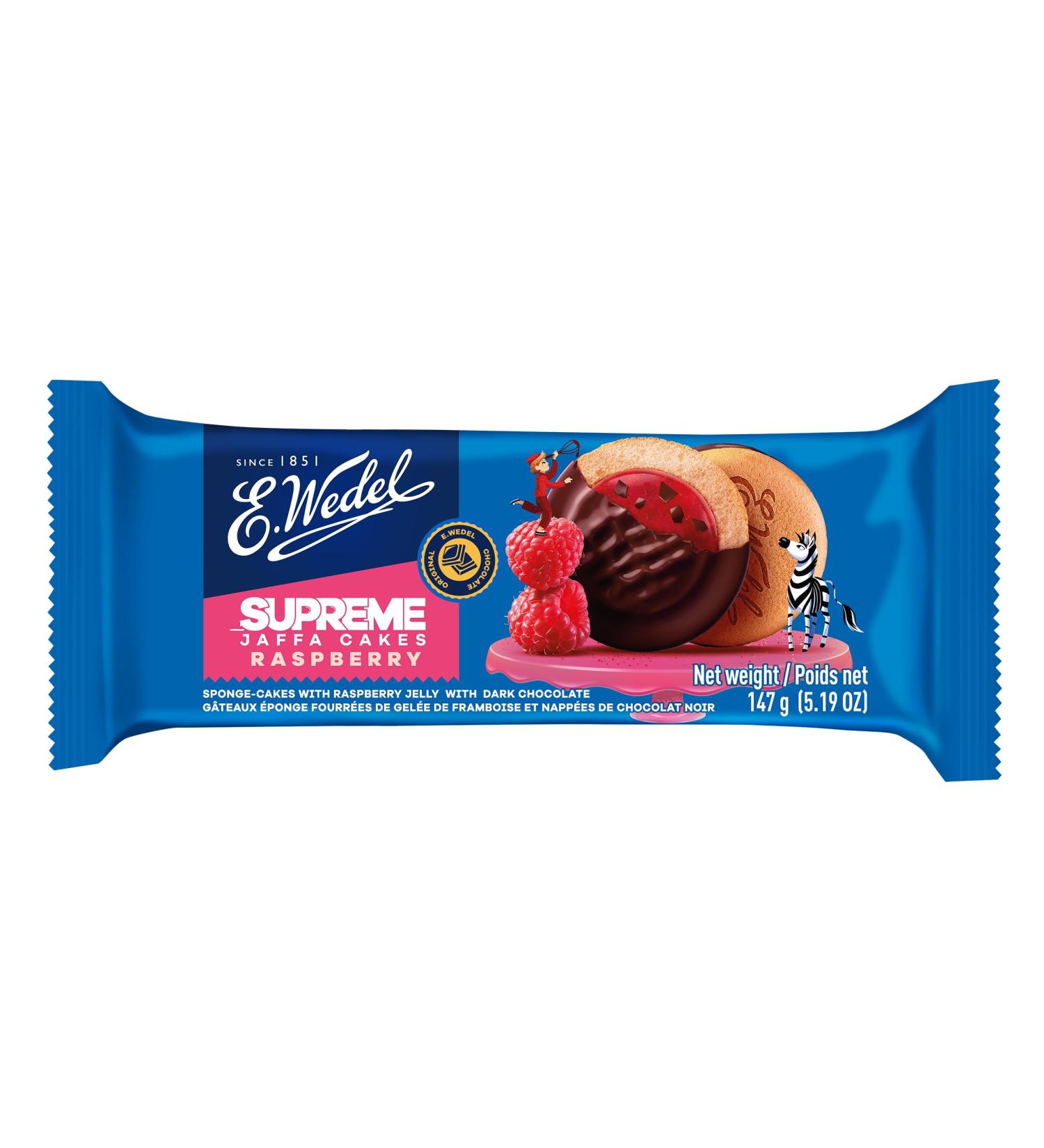 E. WEDEL Chocolate Bars and Tablets - Jaffa Raspberry (1 Pack ) 1 count (Pack of 1)