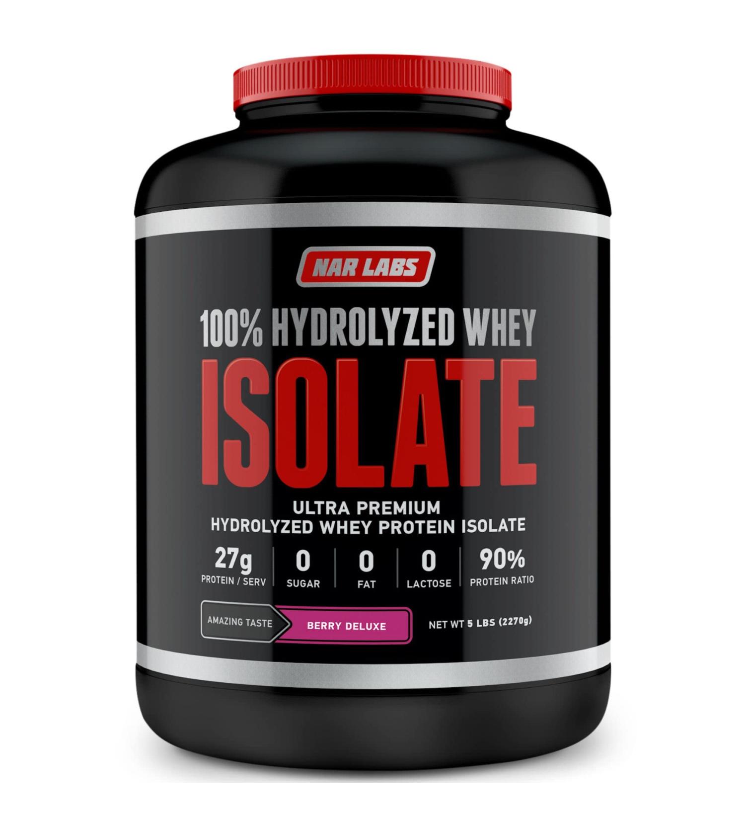 NAR LABS Hydrolyzed Whey Protein Isolate 5 lbs (Berry Deluxe) - Buy Online on GoSupps.com
