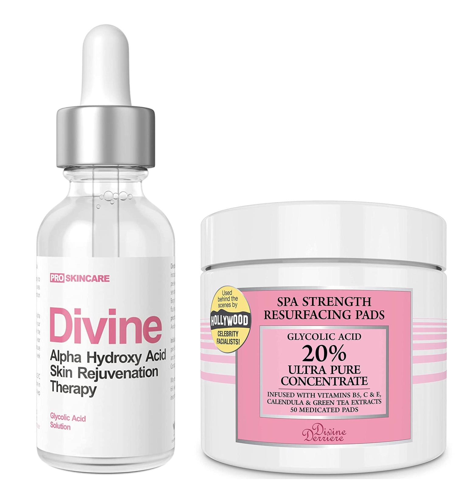 Anti Aging Skin Care Set: Glycolic Acid Peel 40% + Resurfacing Pads & pH Spray - Reduce Wrinkles & Acne Scarring for Clear Skin - Buy Online on GoSupps.com